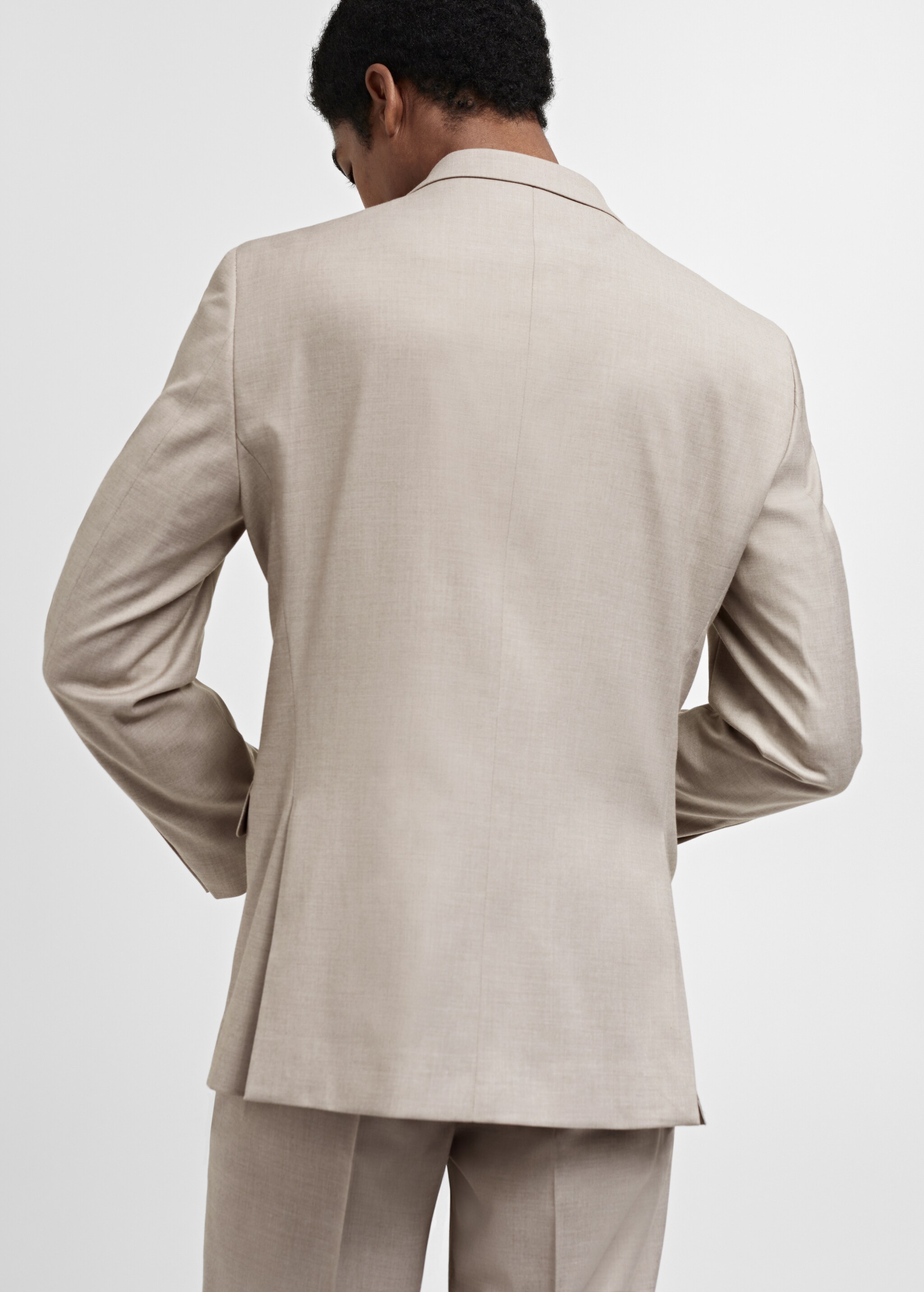 Костюмный пиджак slim fit из ткани стретч - Обратная сторона изделия