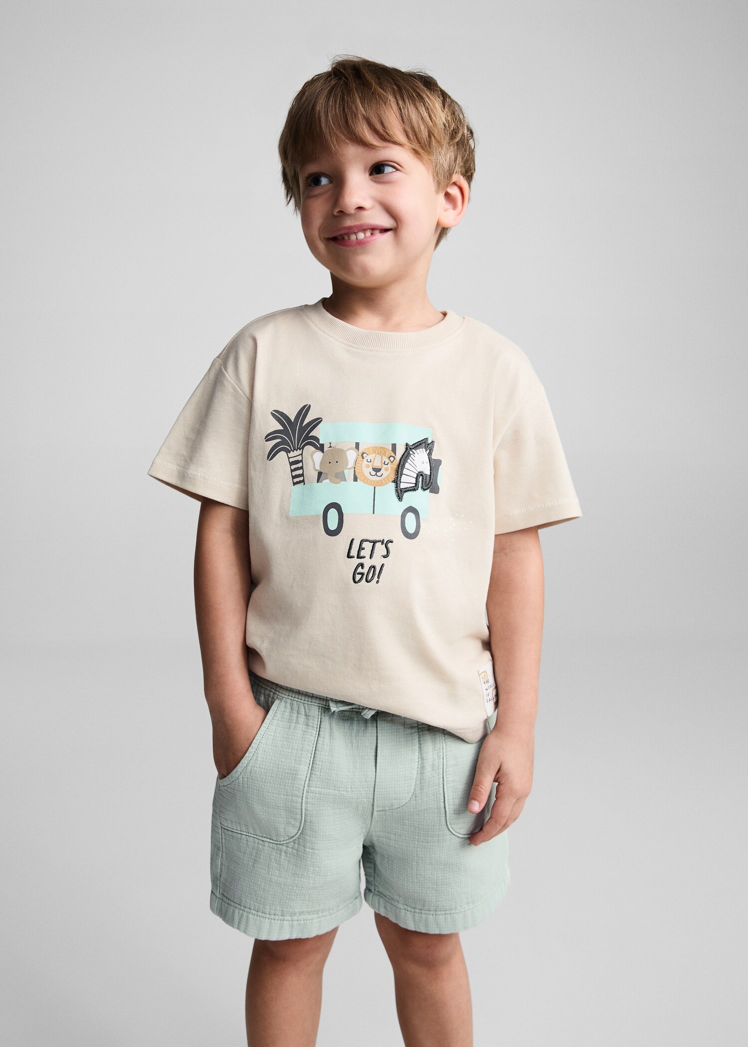 Printed cotton-blend T-shirt - Medium plane