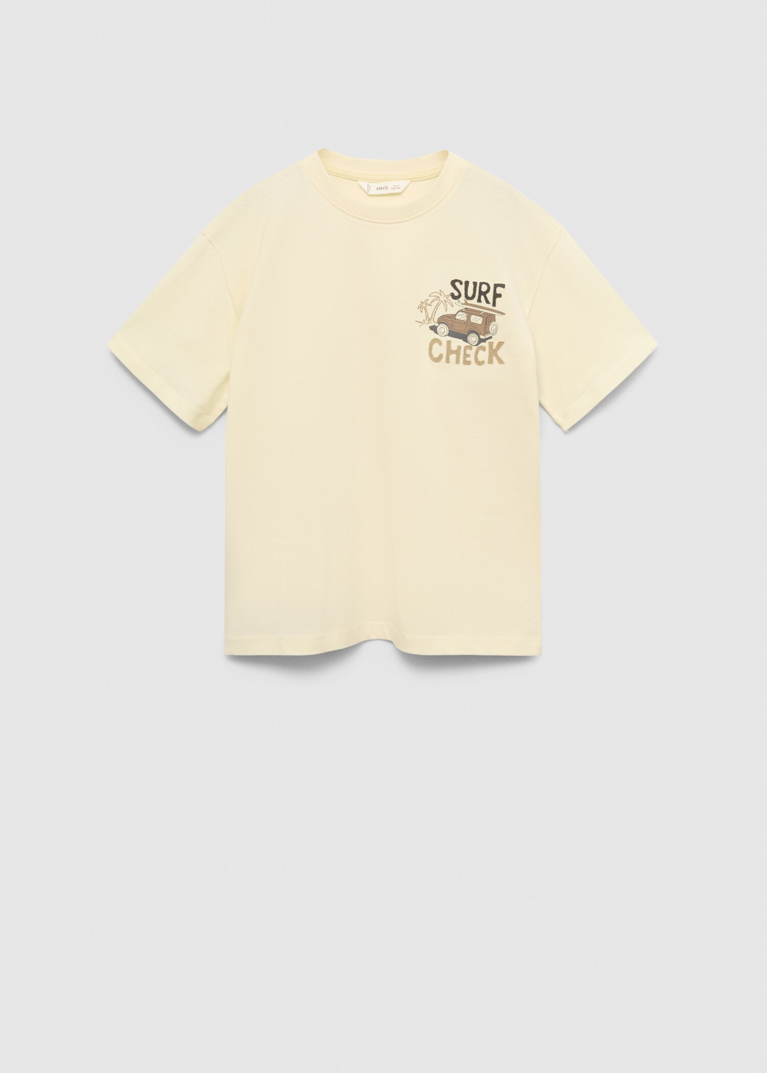 T-shirt met getextureerde boodschap - Artikel zonder model