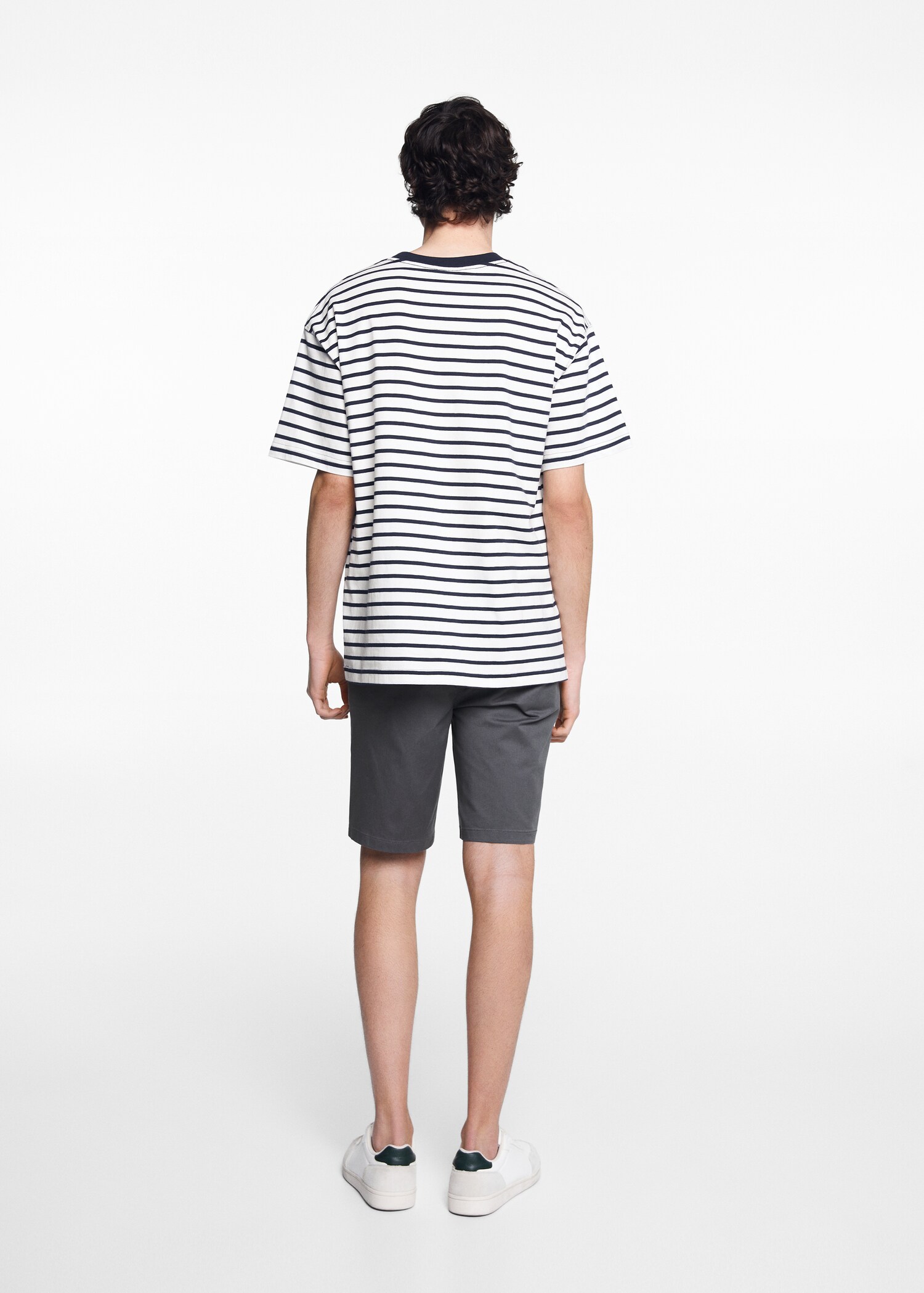 Striped cotton T-shirt - Reverse of the article