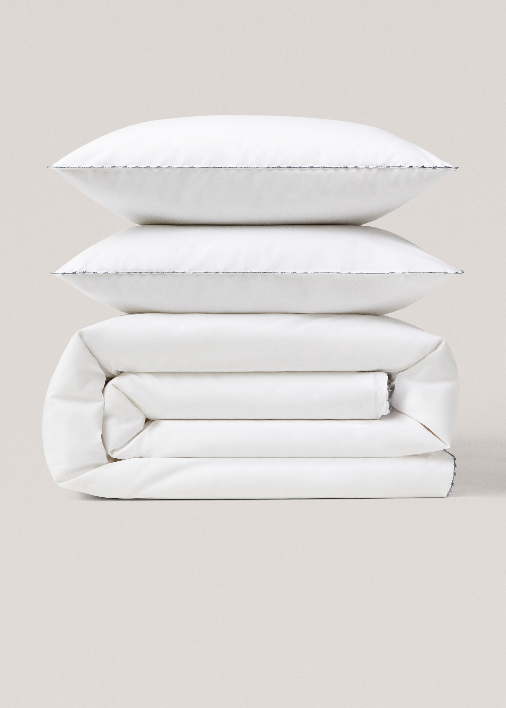 Capa de edredão de algodão com pormenor bordado (cama 180 cm) - Artigo sem modelo
