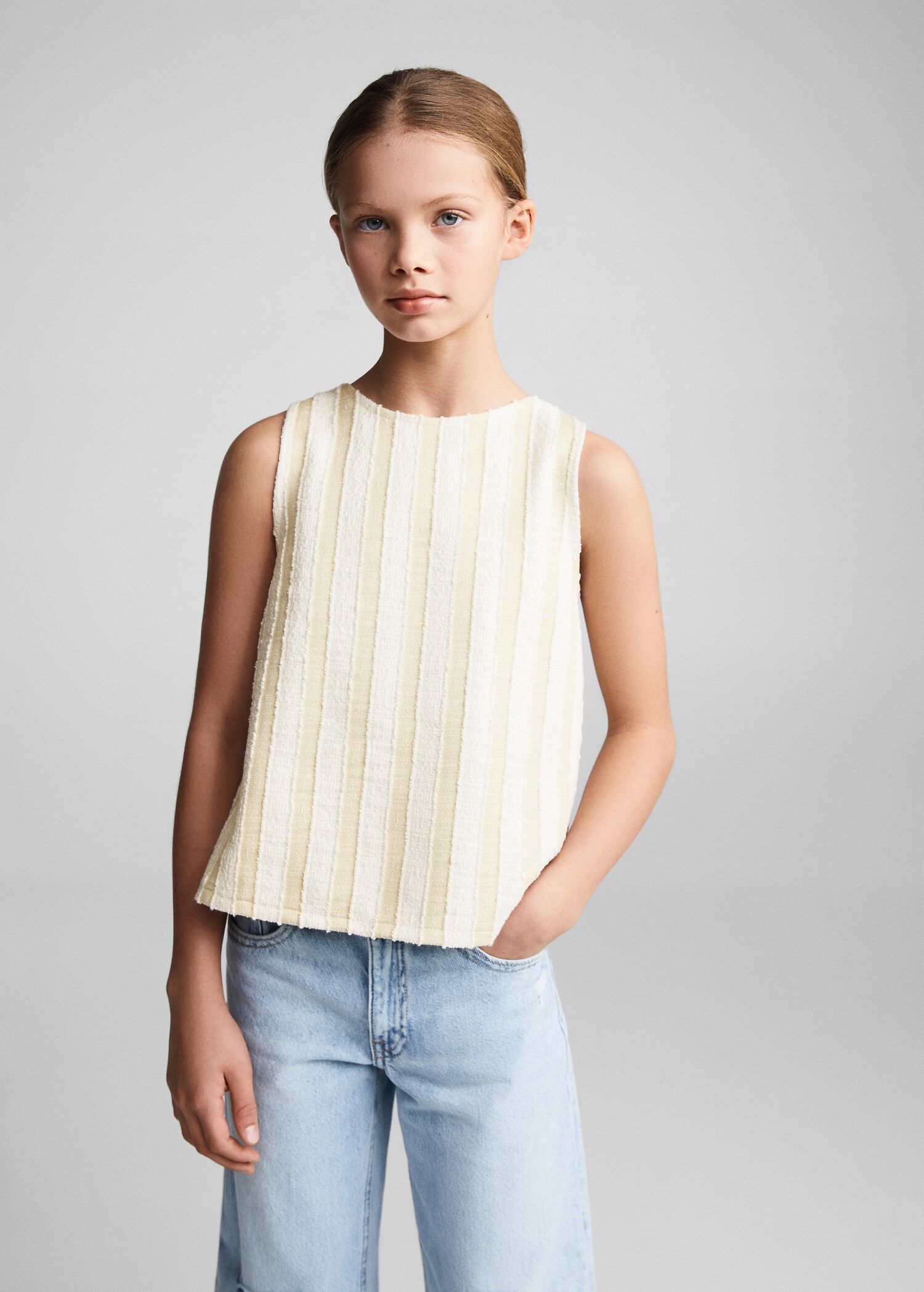 Camiseta rayas textura - Plano medio
