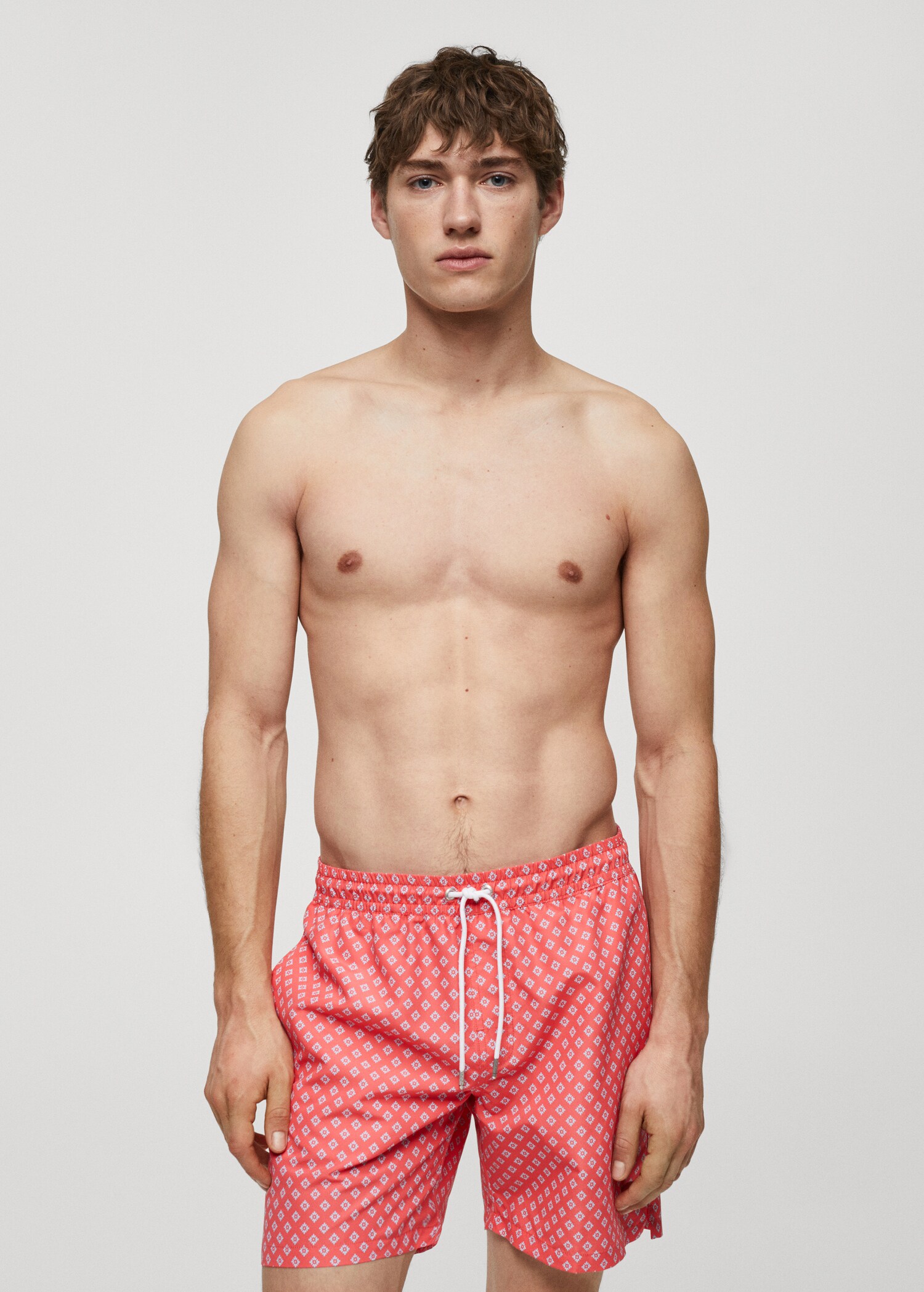 Printed swimsuit with drawstring Men MANGO Vietnam