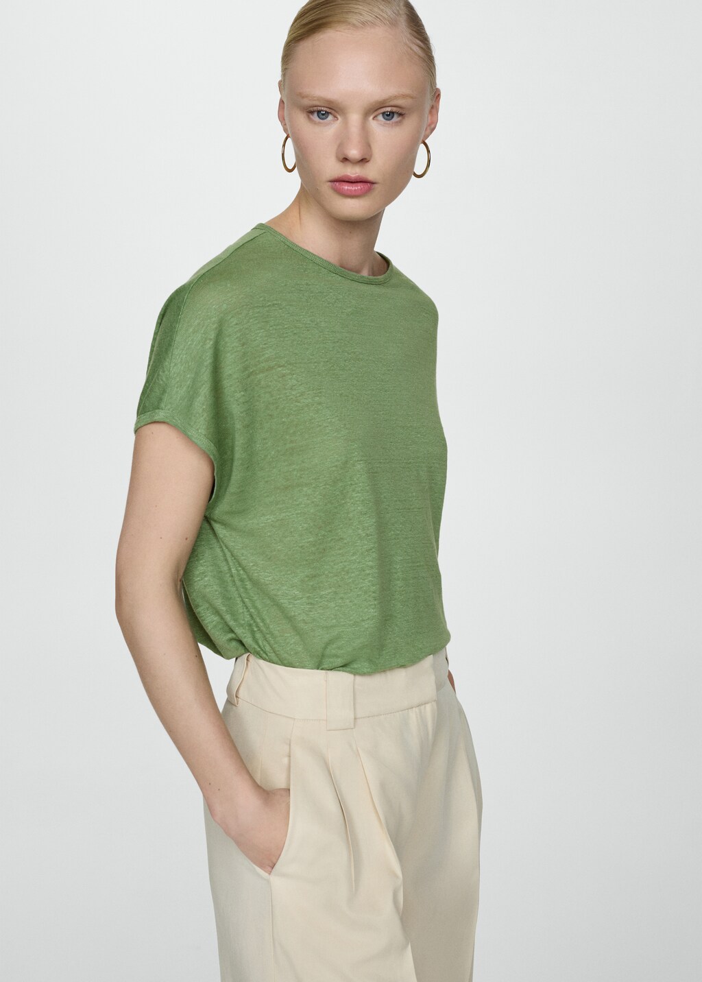 Mango camiseta lino hotsell