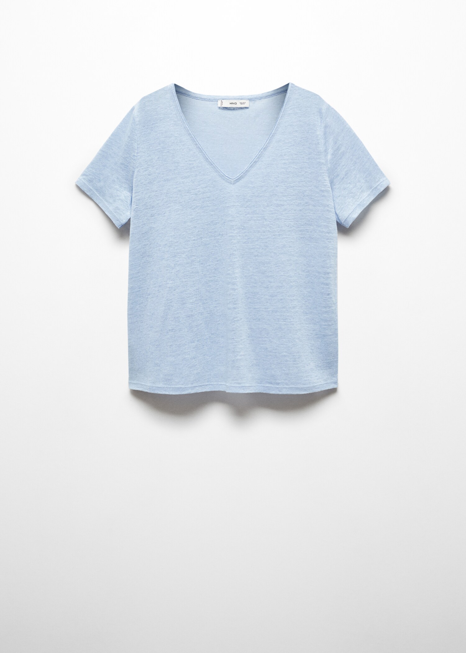 V-neck linen t-shirt - Article without model