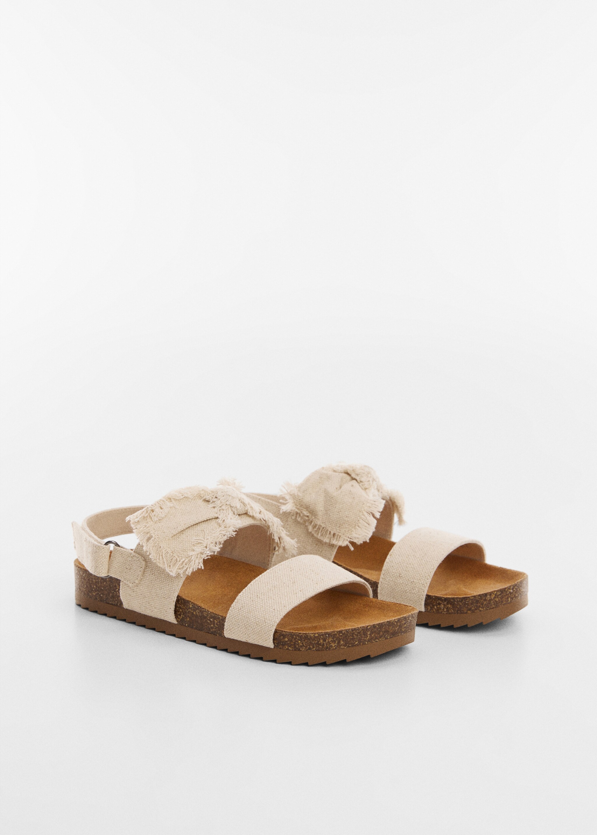 Sandalias tiras lazo - Plano medio, Blanco. Ref: 67006333-00.