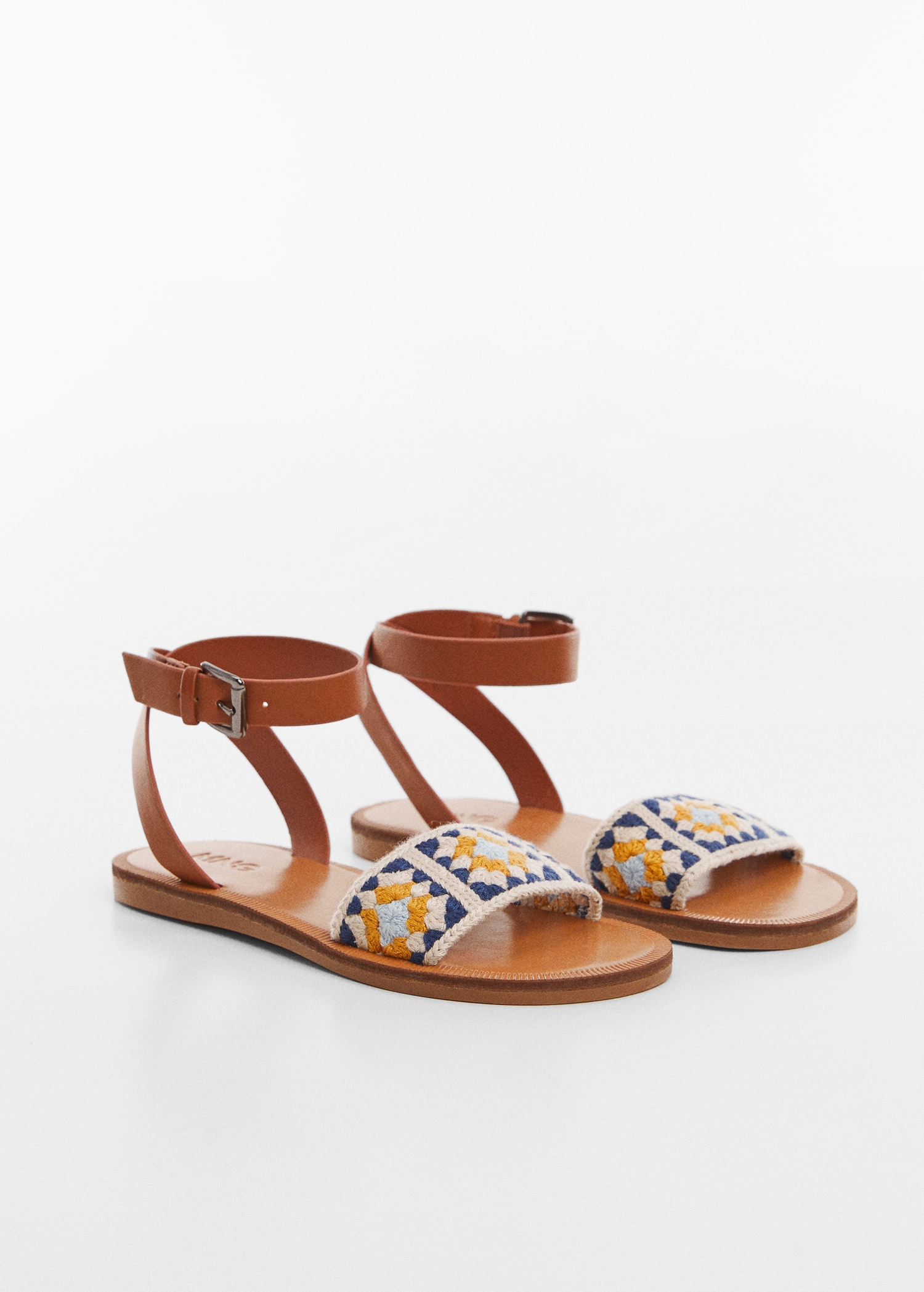 Sandals with embroidered bracelet - Medium plane