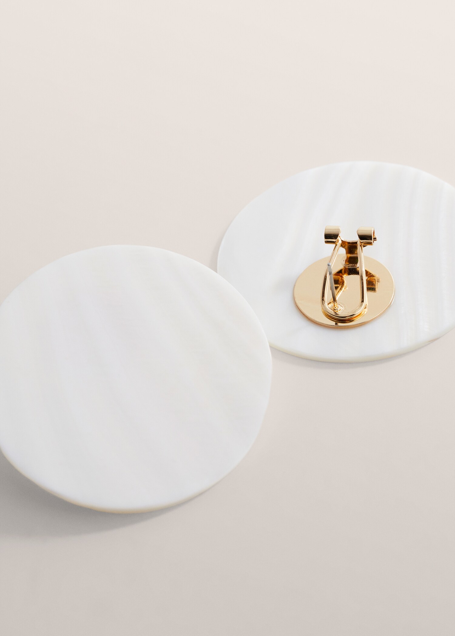 Maxi circular shell earrings - Medium plane