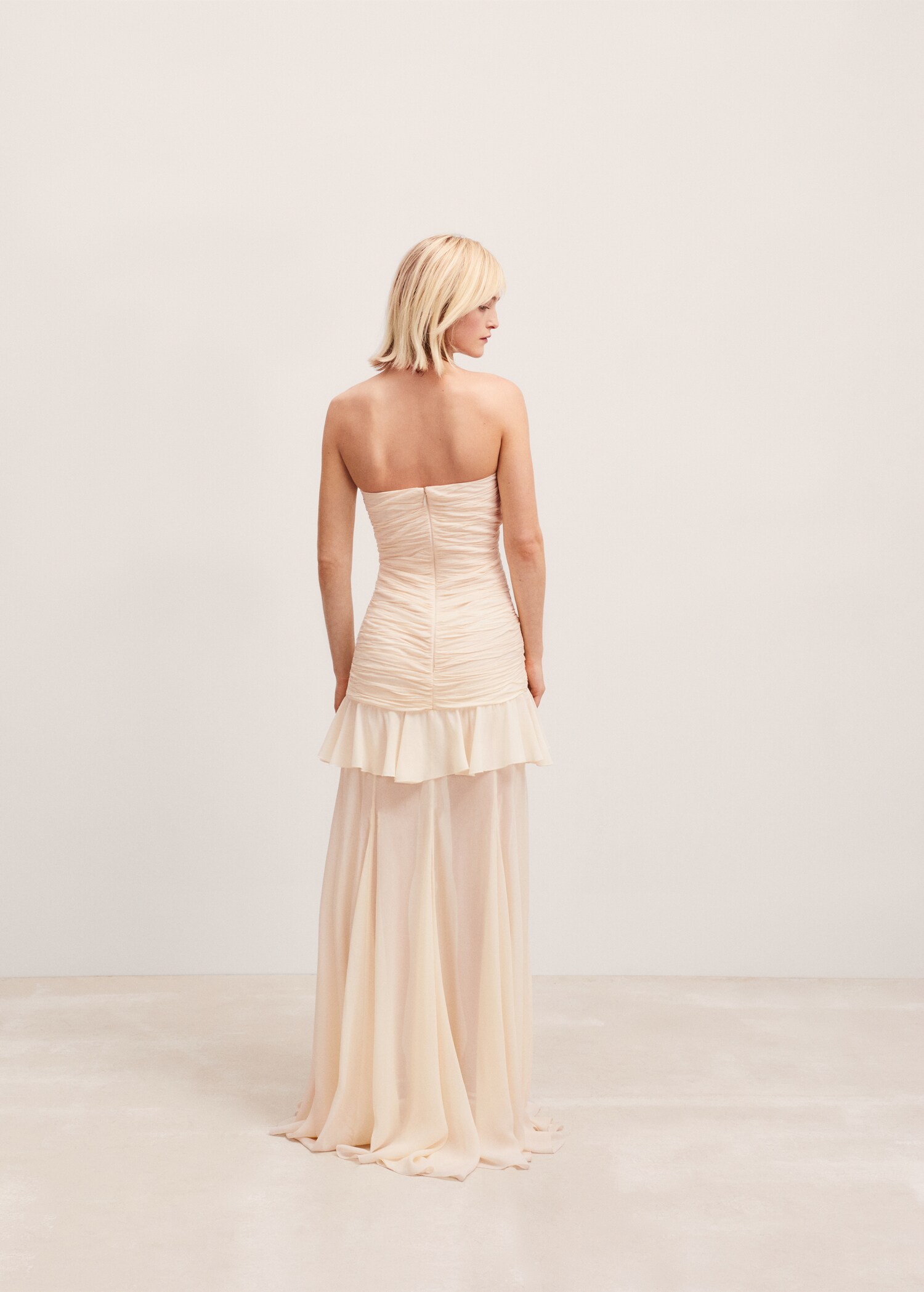 Vestido drapeado escote corazón - Reverso del artículo