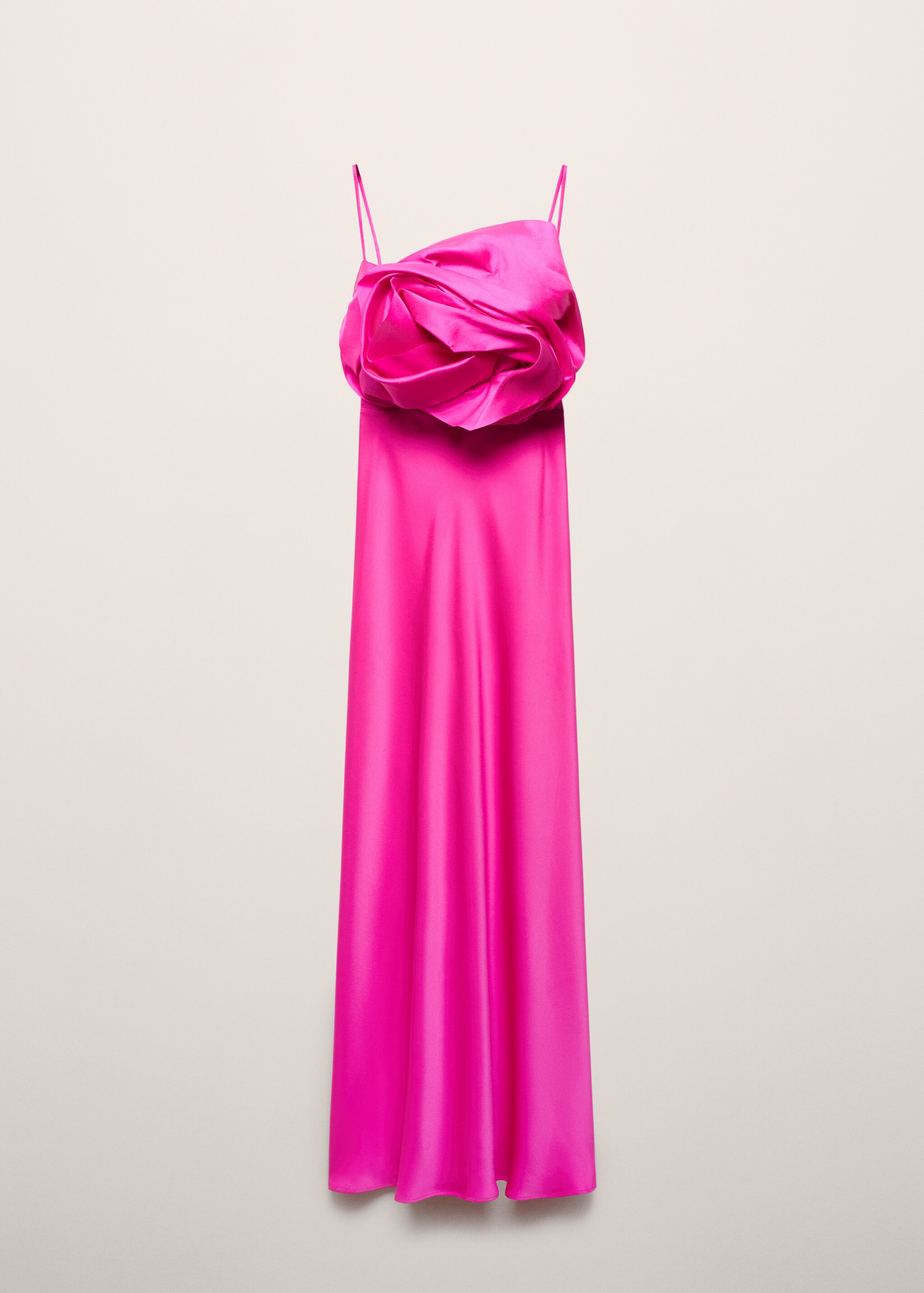 Satiniertes Kleid mit Maxi-Blume - Artikel ohne Model