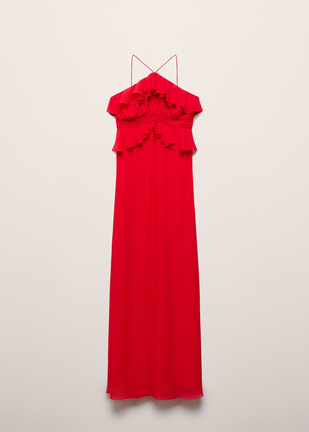 Robe emmanchures americaines detail volants Femme MANGO France metropolitaine