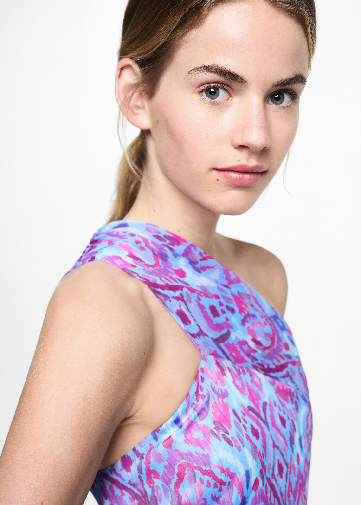 Printed asymmetrical dress - Details of the article 1