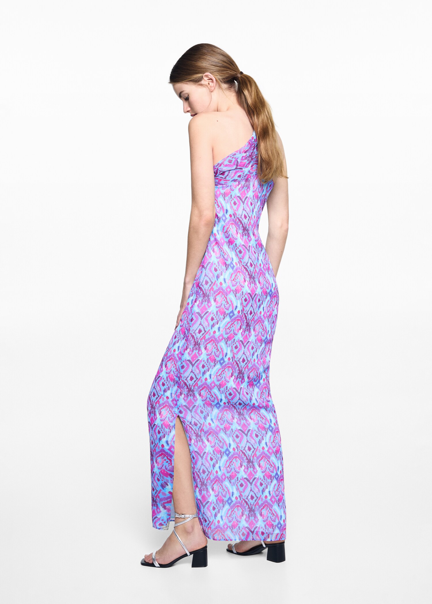 Printed asymmetrical dress - Reverse of the article