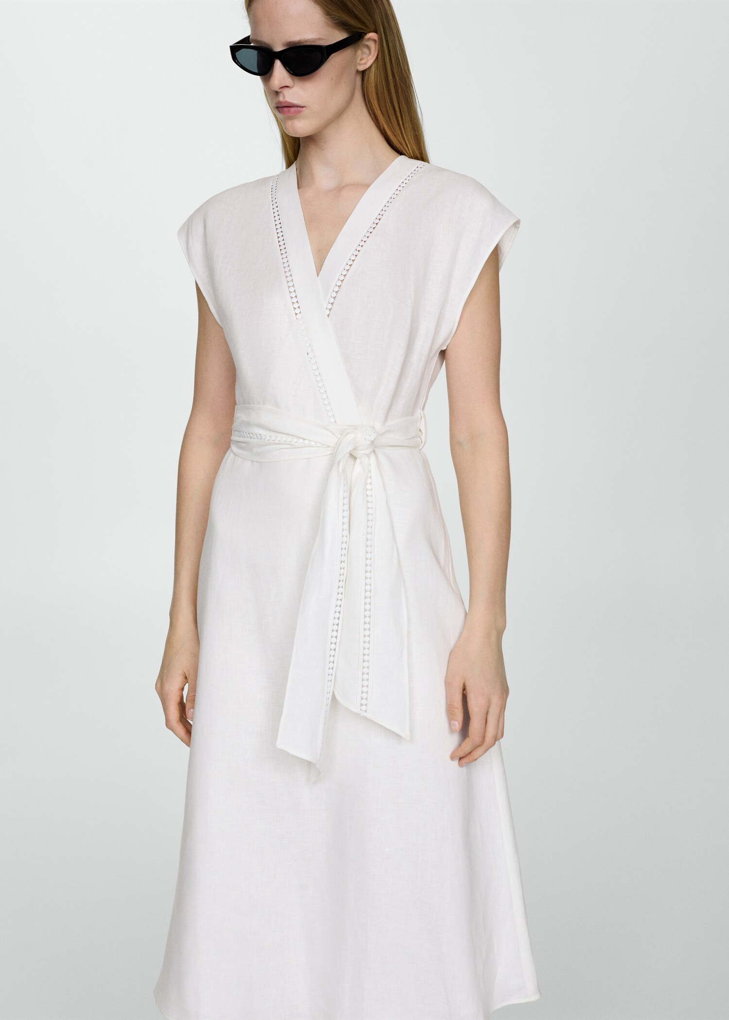 100% linen bow dress - Medium plane