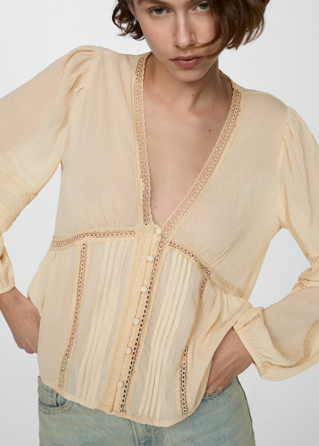 chemise maille col gansé nuit-naturel chemise maille col gansé nuit-naturel