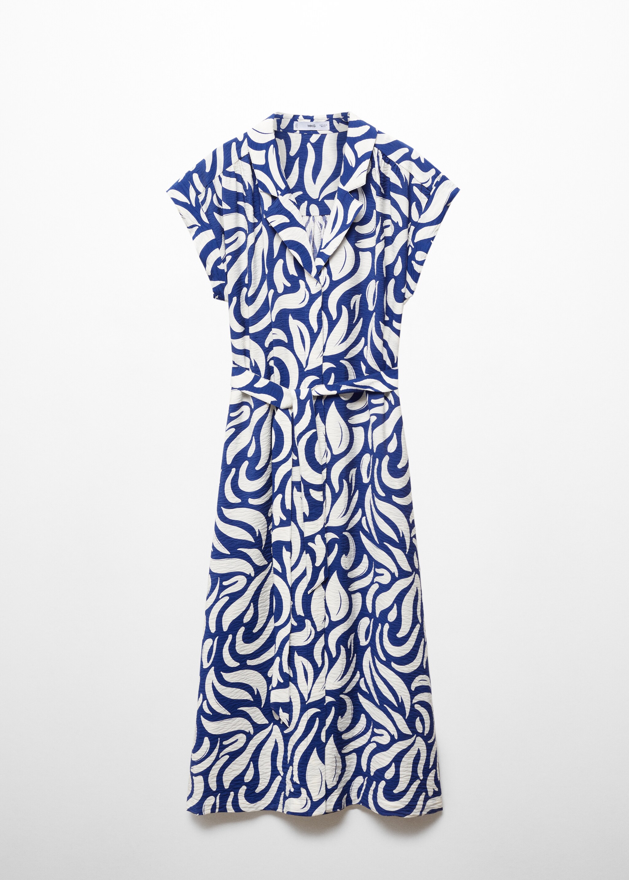 Texturiertes Hemdblusenkleid mit Schleife - Artikel ohne Model
