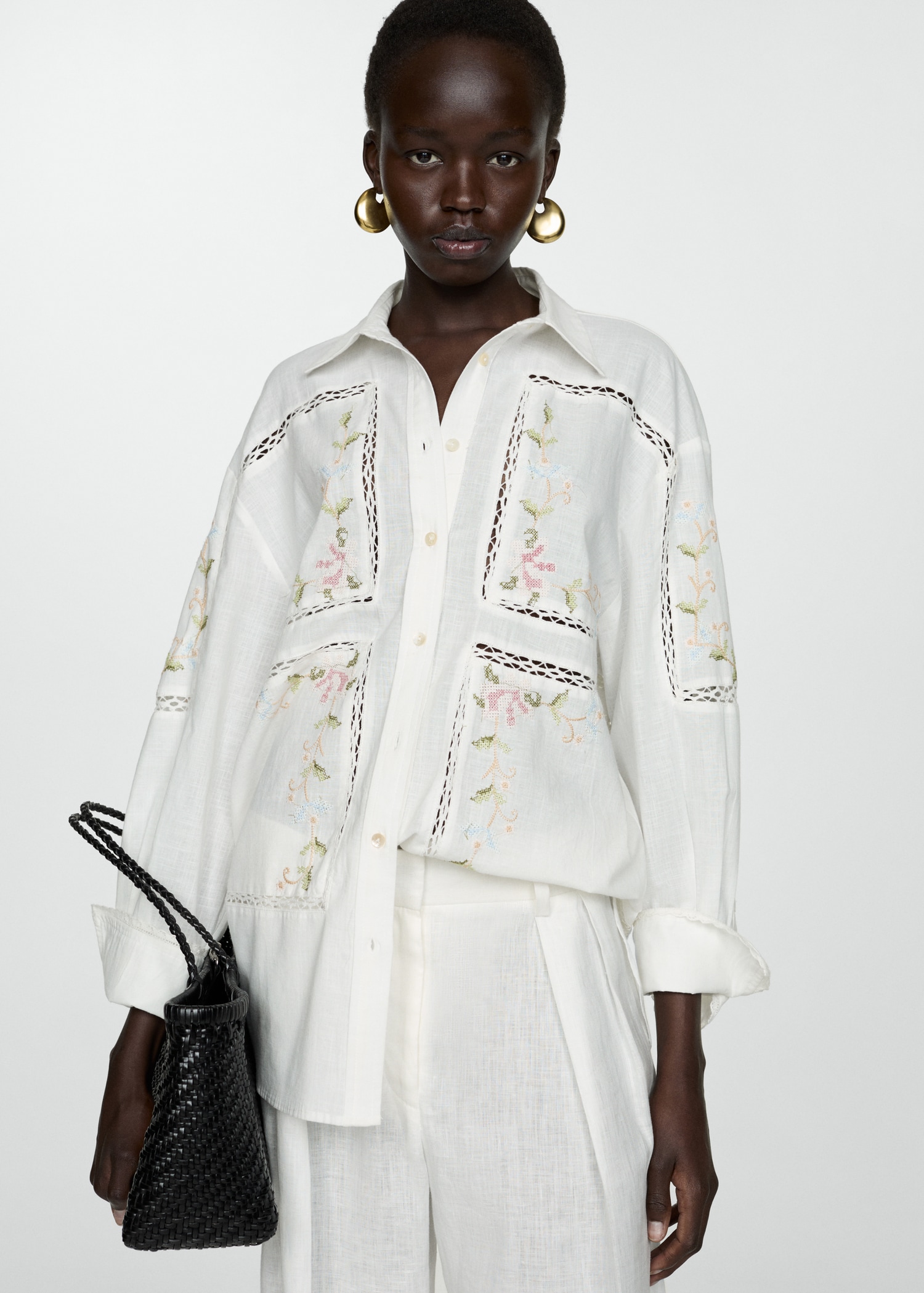 Lino Blusa Manga Larga Mujer Negra Blusa Vaquera Para Mujer