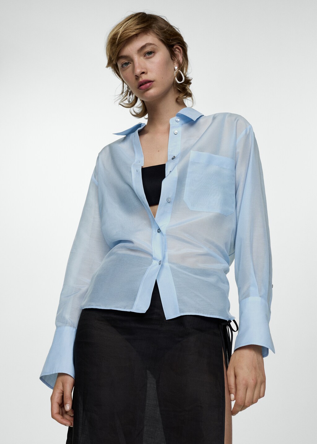 Oversized silk cotton shirt