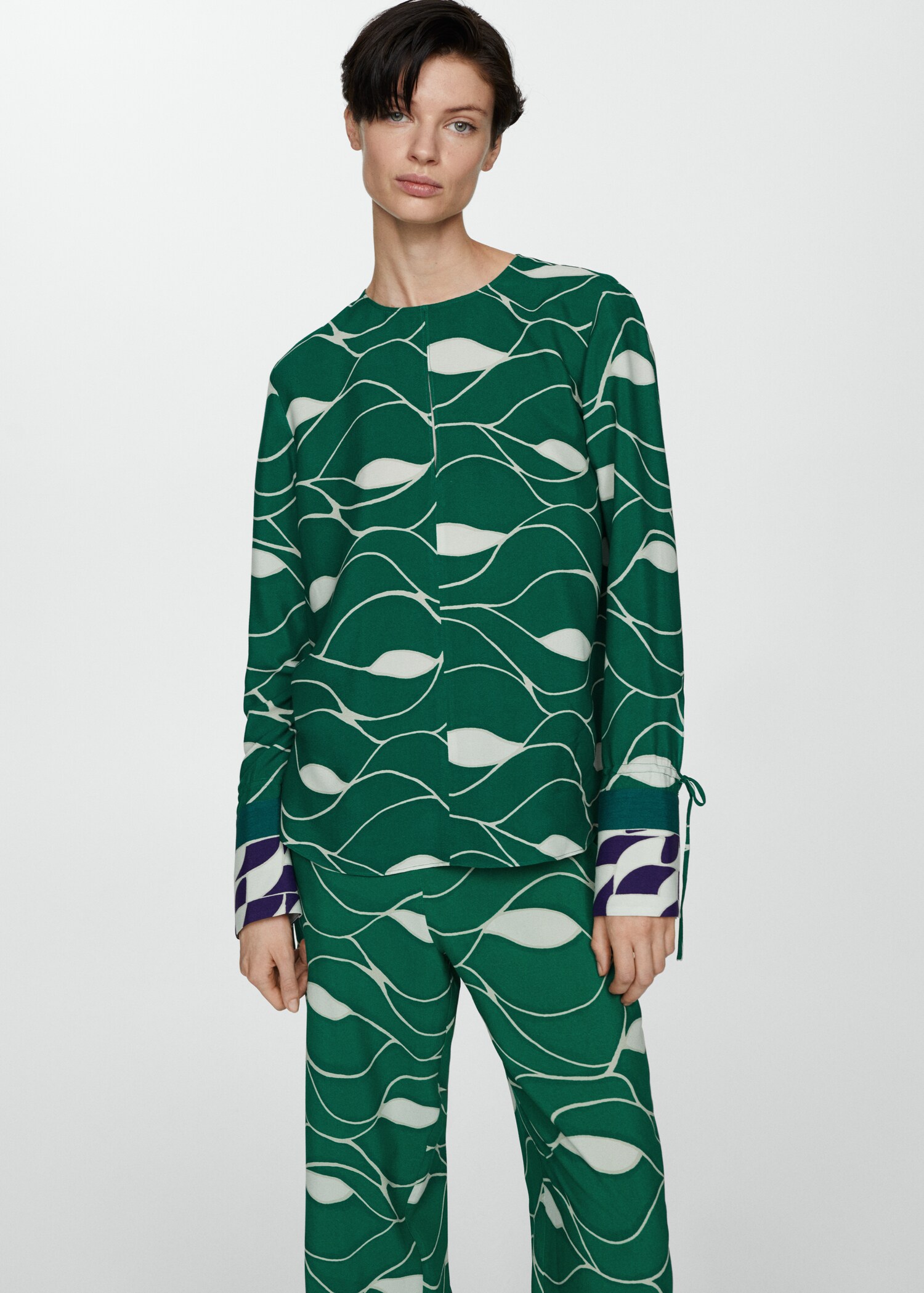 Bow printed blouse - Medium plane