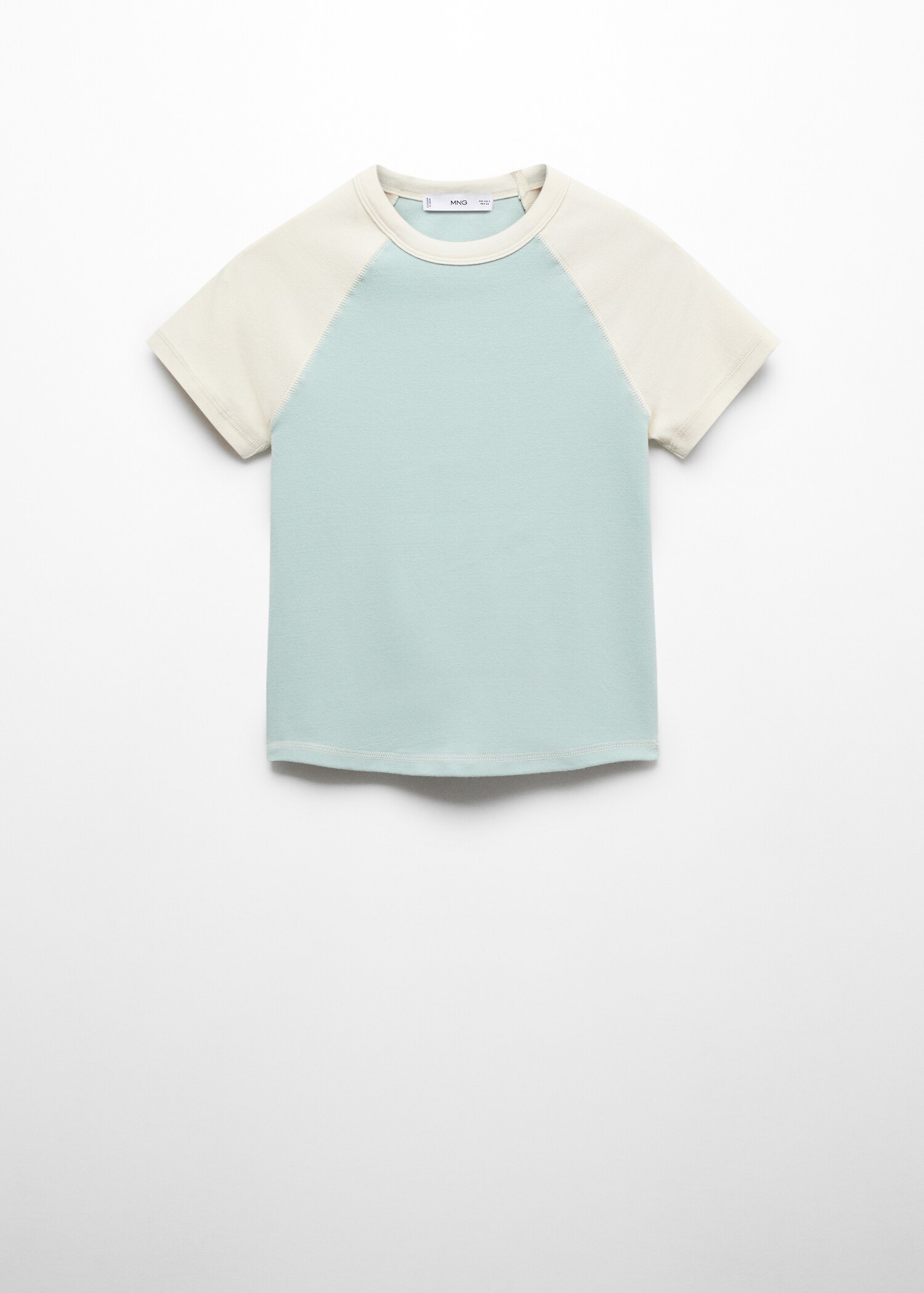 Two-tone cotton t-shirt - Article without model