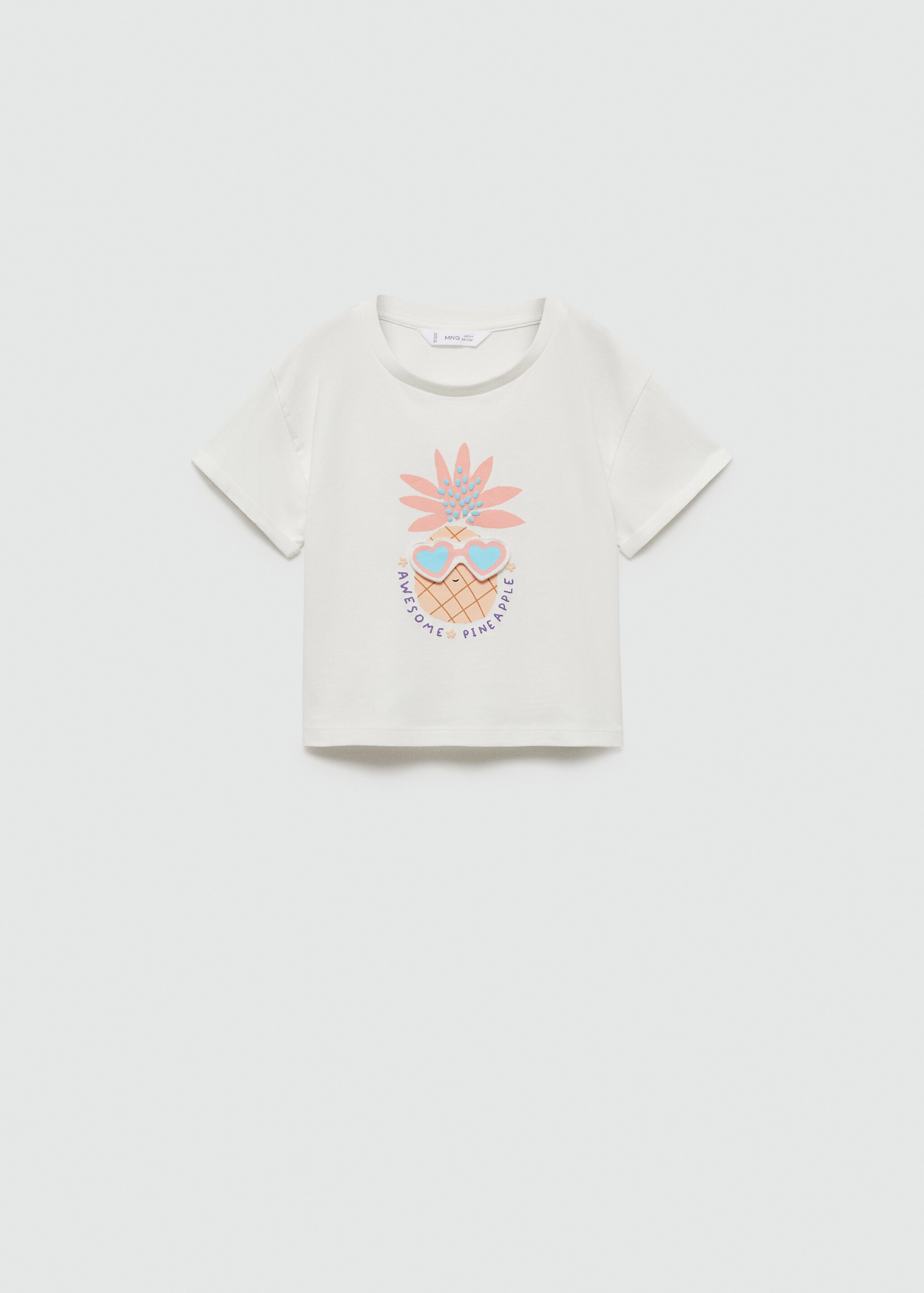 Pineapple embossed cotton t-shirt - Article without model