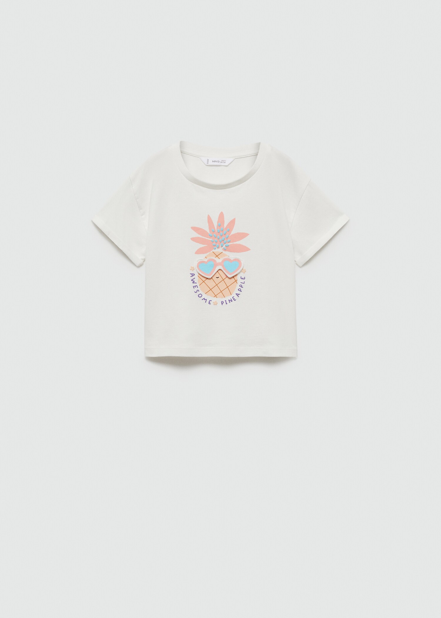 Pineapple embossed cotton t-shirt - Article without model