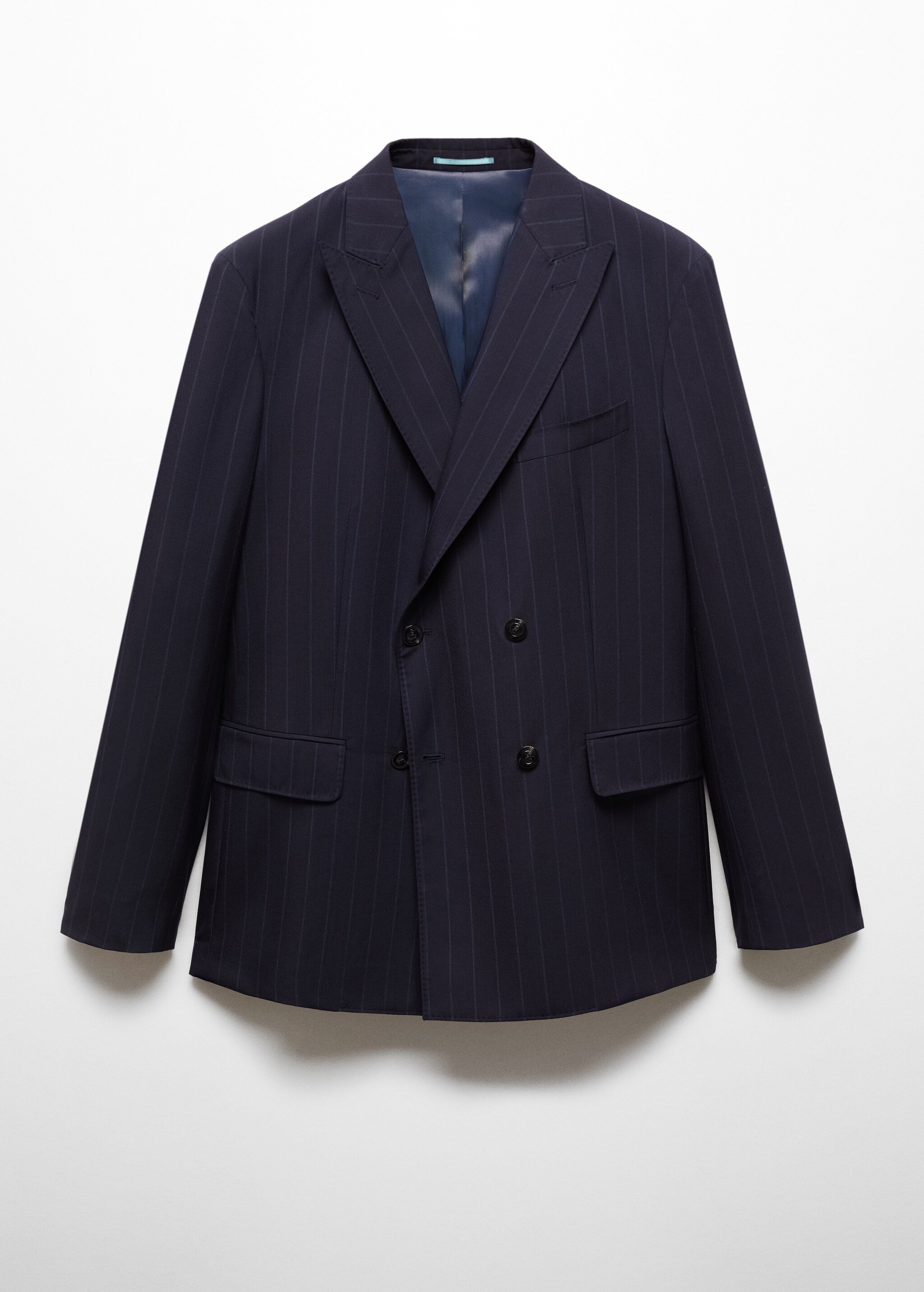 Wool pinstripe double-breasted suit blazer - Article without model