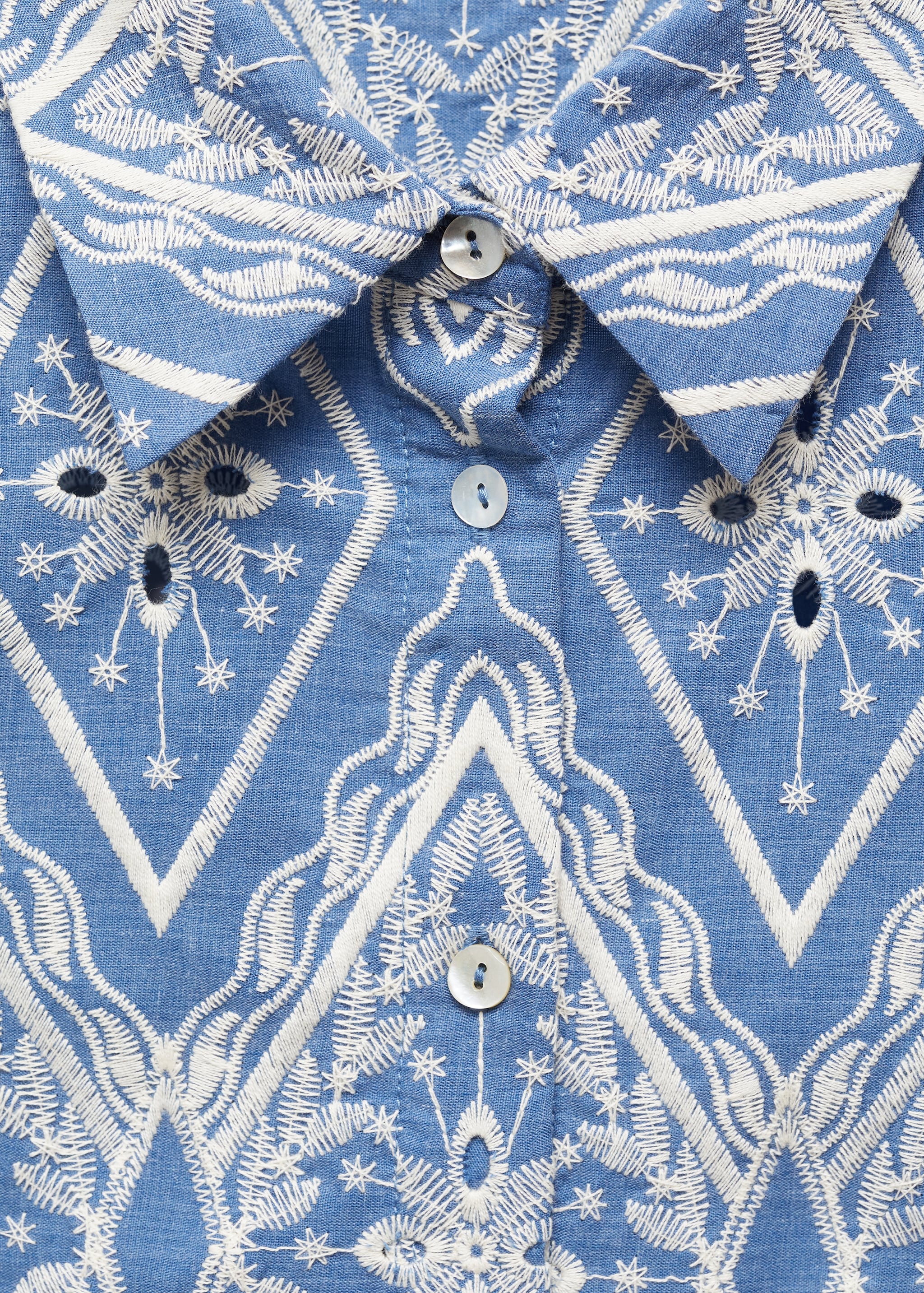 Embroidered openwork shirt - Details of the article 8