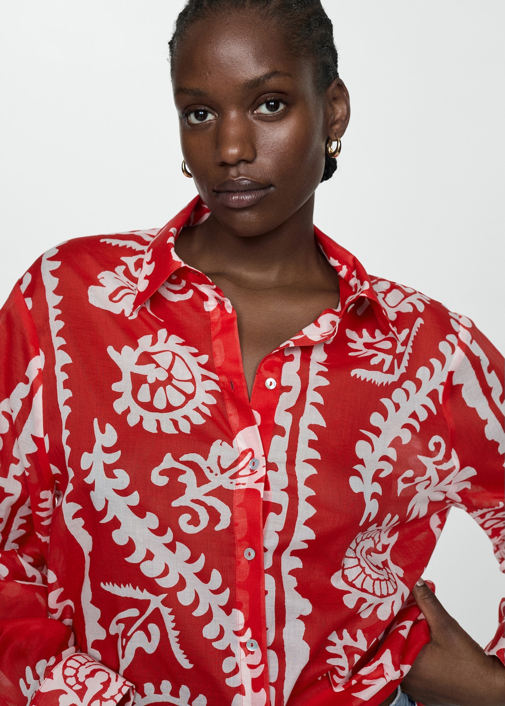 Camisa oversize estampada Dona MANGO Espanya Peninsula i Balears