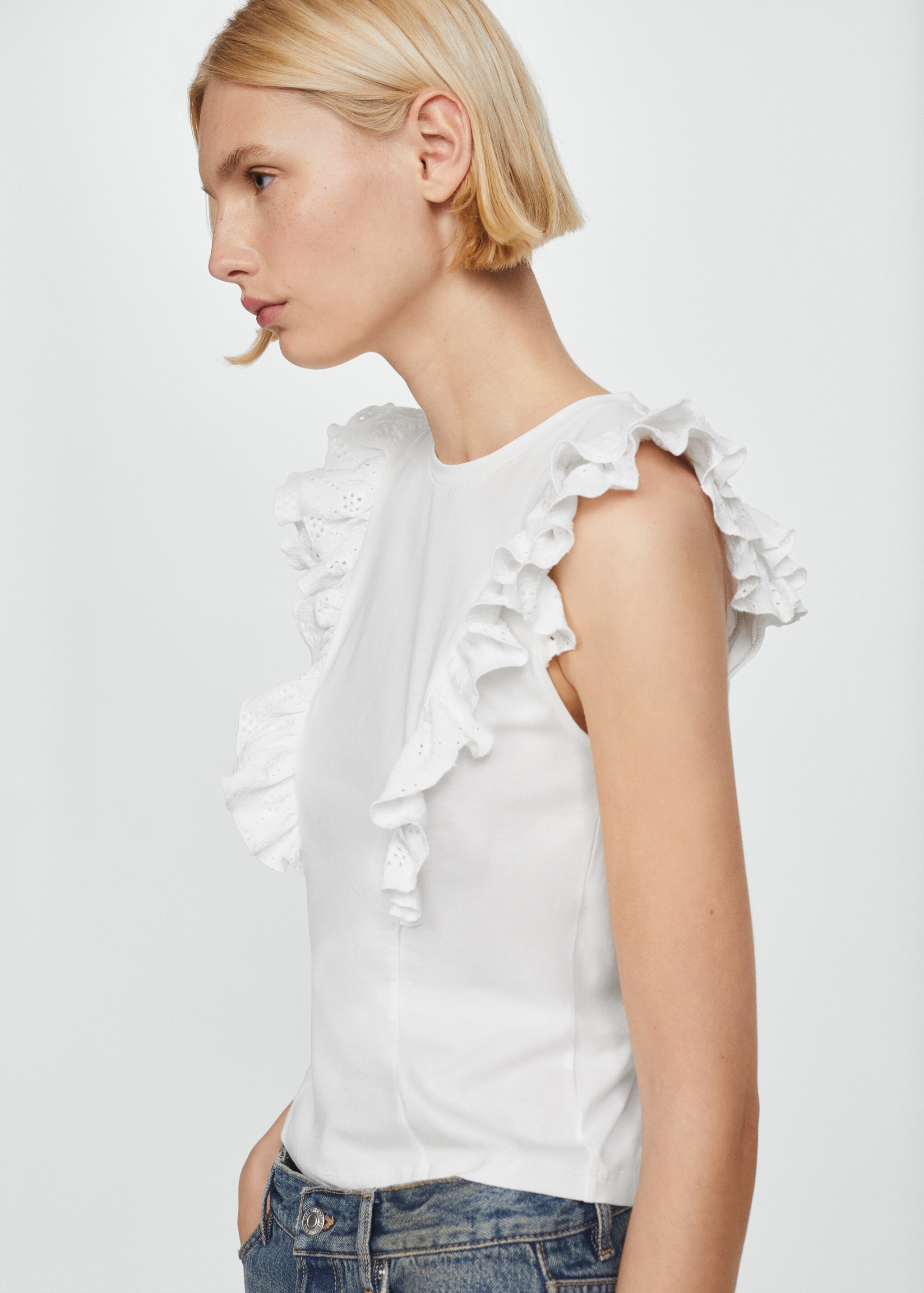 Frills cotton t-shirt - Details of the article 1