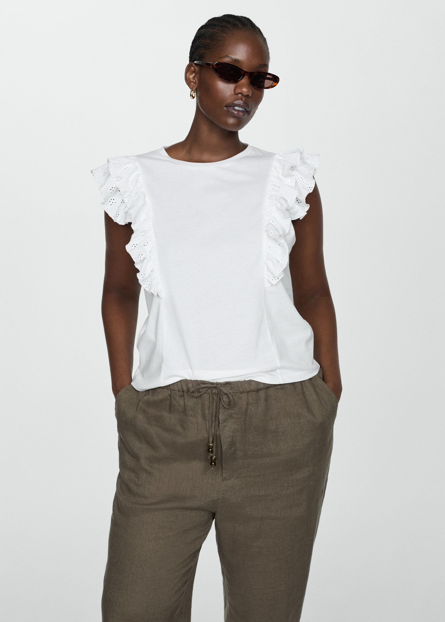 T-shirt en coton à volants - Détail de l'article 5