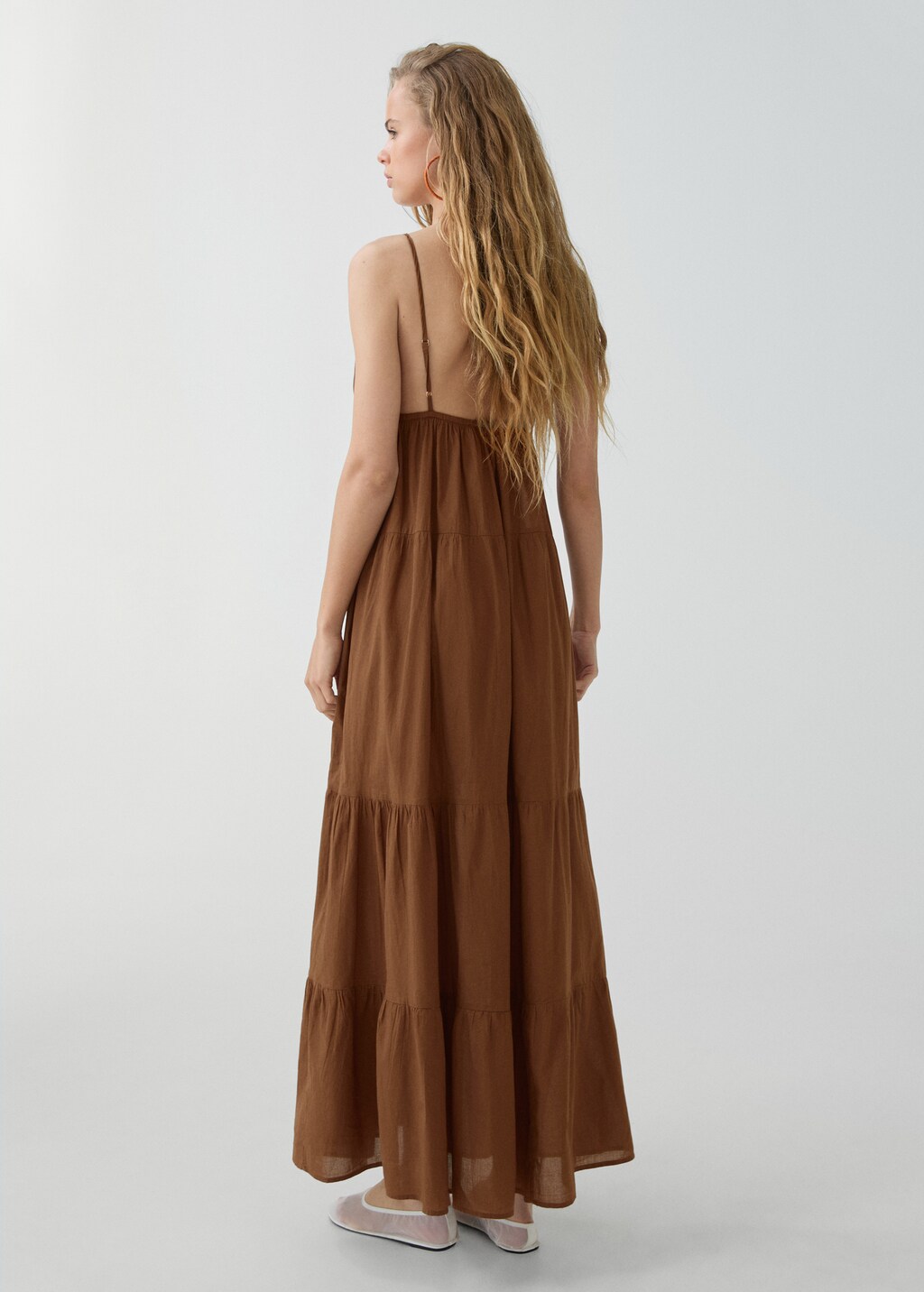 Vestido largo escote lazo Mujer MANGO Mexico