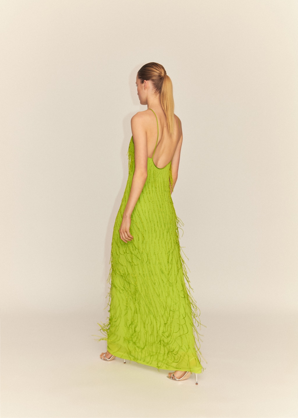 Halter dress with rhinestone fringes Women MANGO United Kingdom