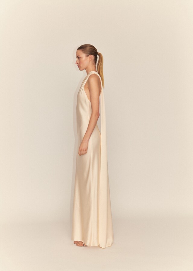 Organic Asymmetrical Bow Party Dress