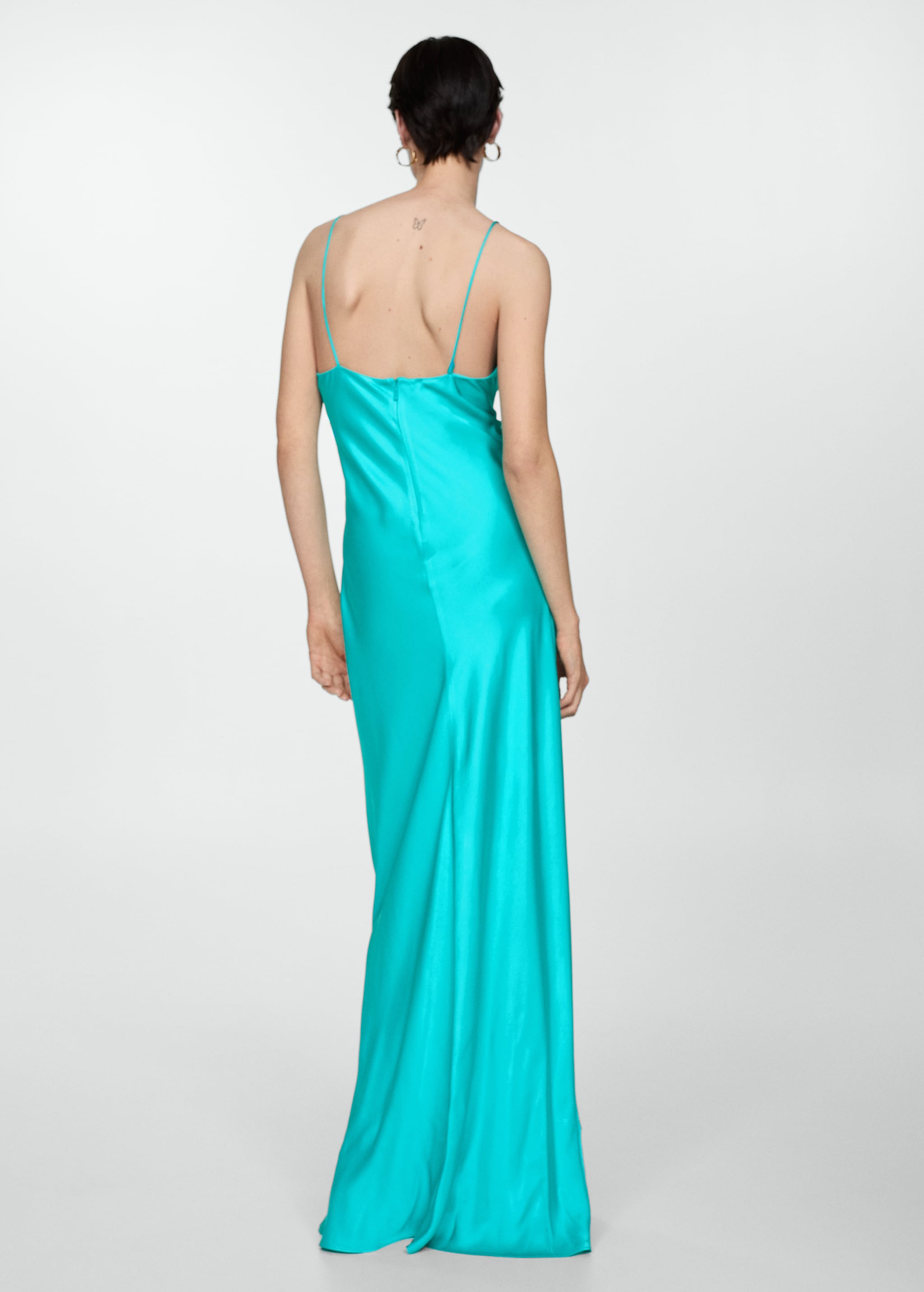 Strapless satin dress - Reverse of the article