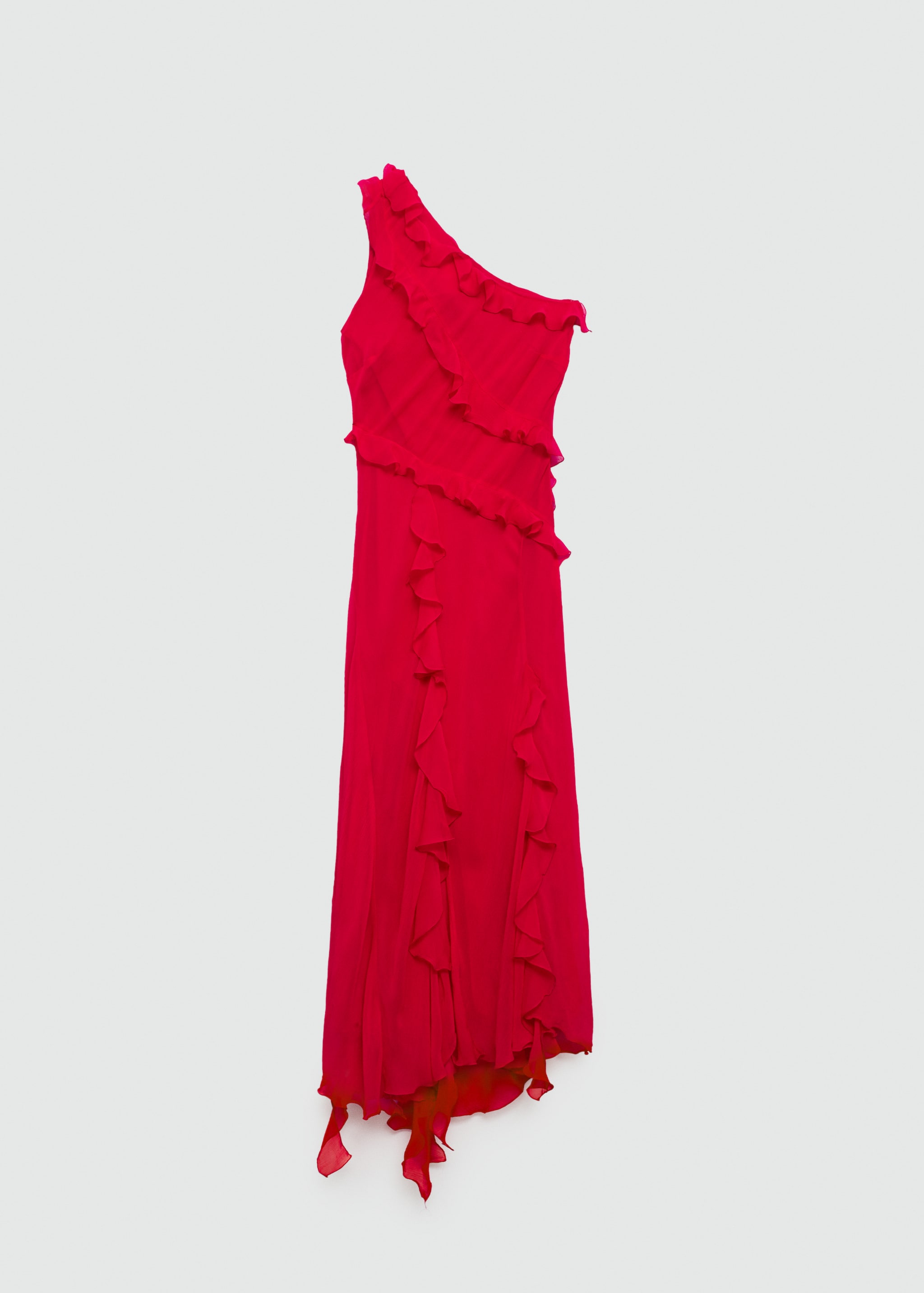 Асимметричное платье с воланом - Изделие без модели