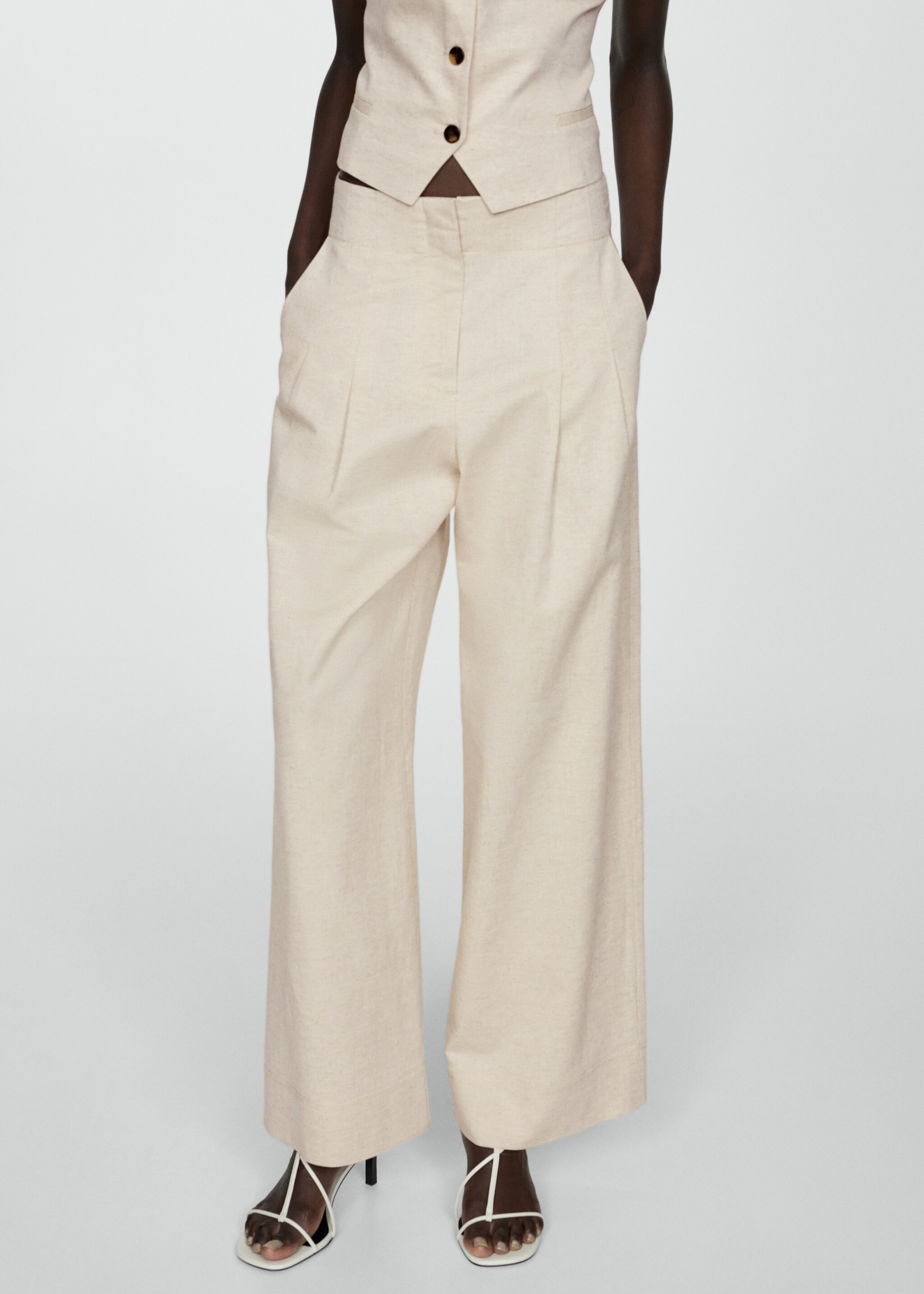 Wideleg pleated trousers - Medium plane