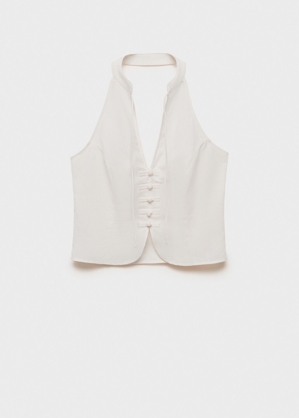Halter-neck top with buttons - Women | MANGO Japan