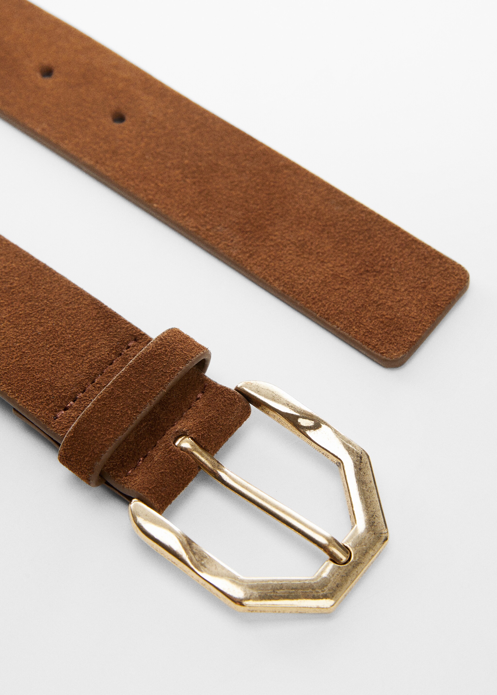 Irregular buckle leather belt - Medium plane