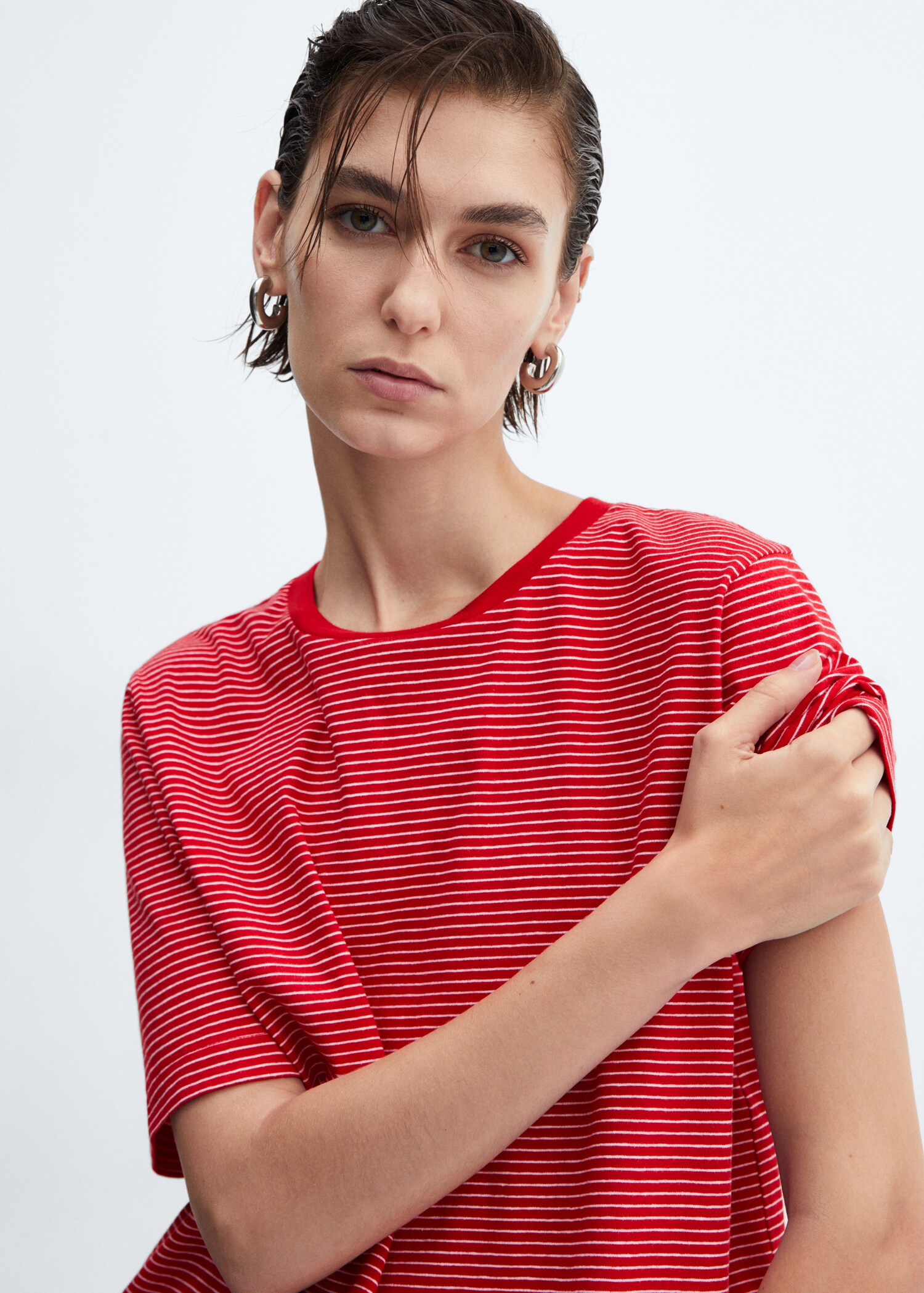 Striped cotton T-shirt - Details of the article 1