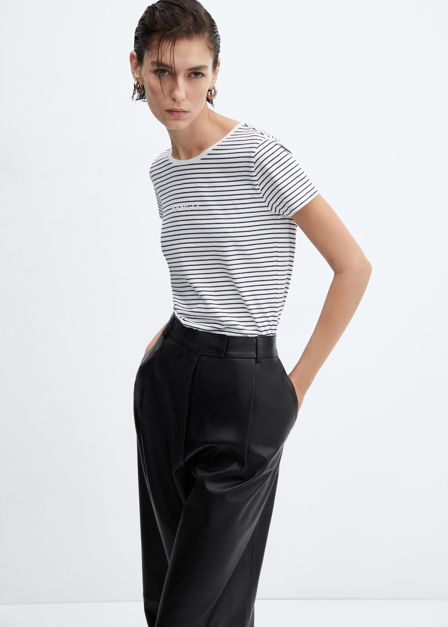 Striped logo T-shirt - Medium plane