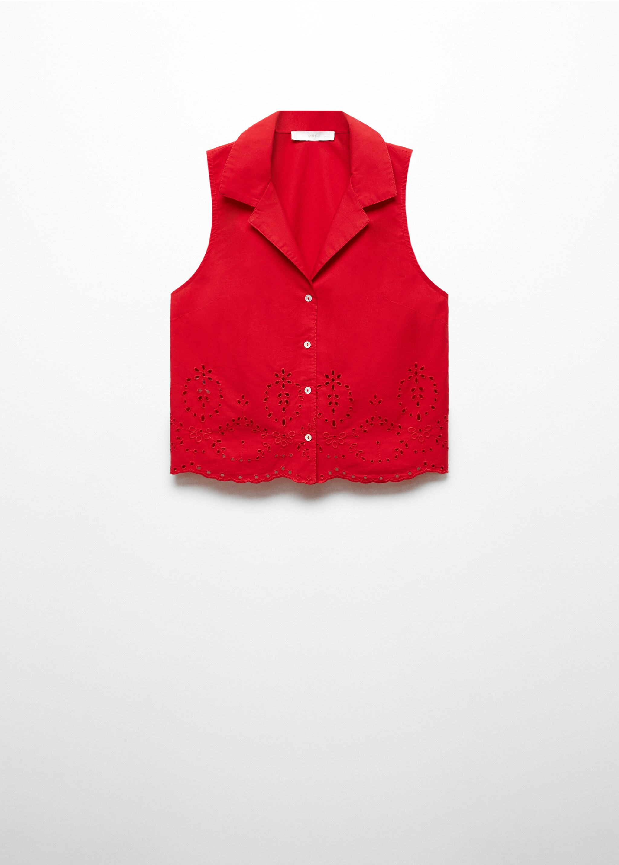 Sleeveless embroidered shirt - Article without model