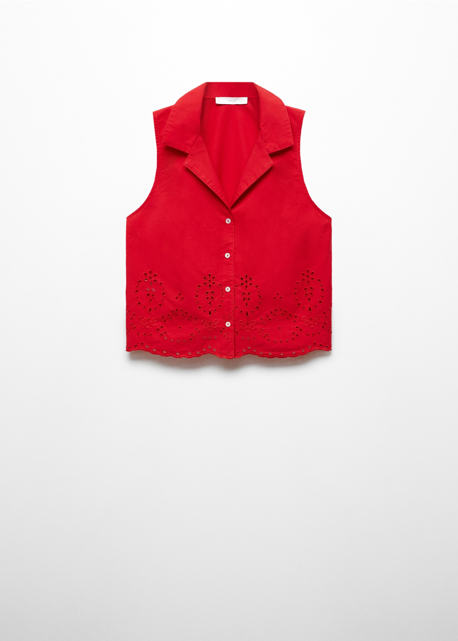 Sleeveless embroidered shirt - Article without model