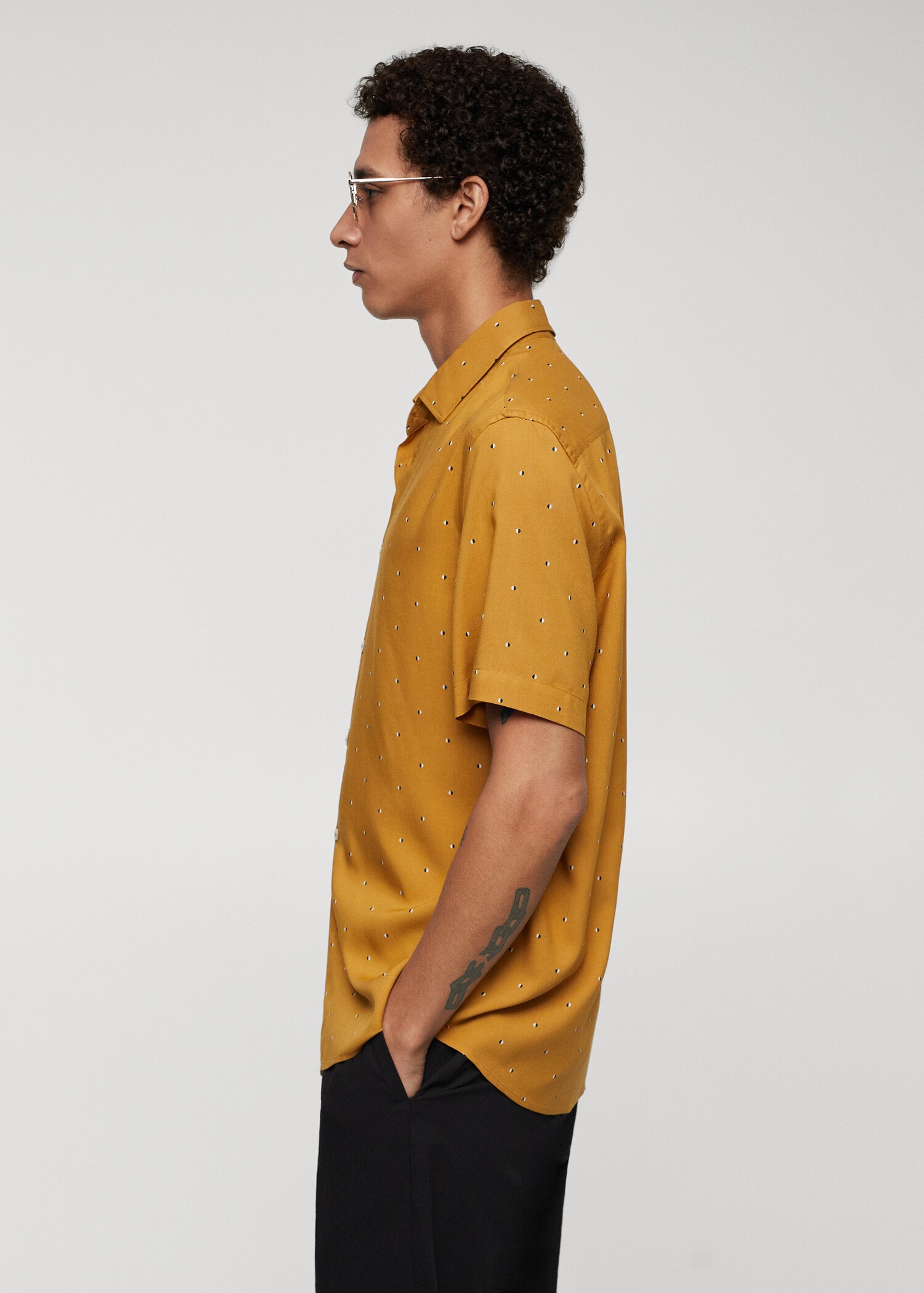 Mirco-print short sleeve shirt - Details of the article 2