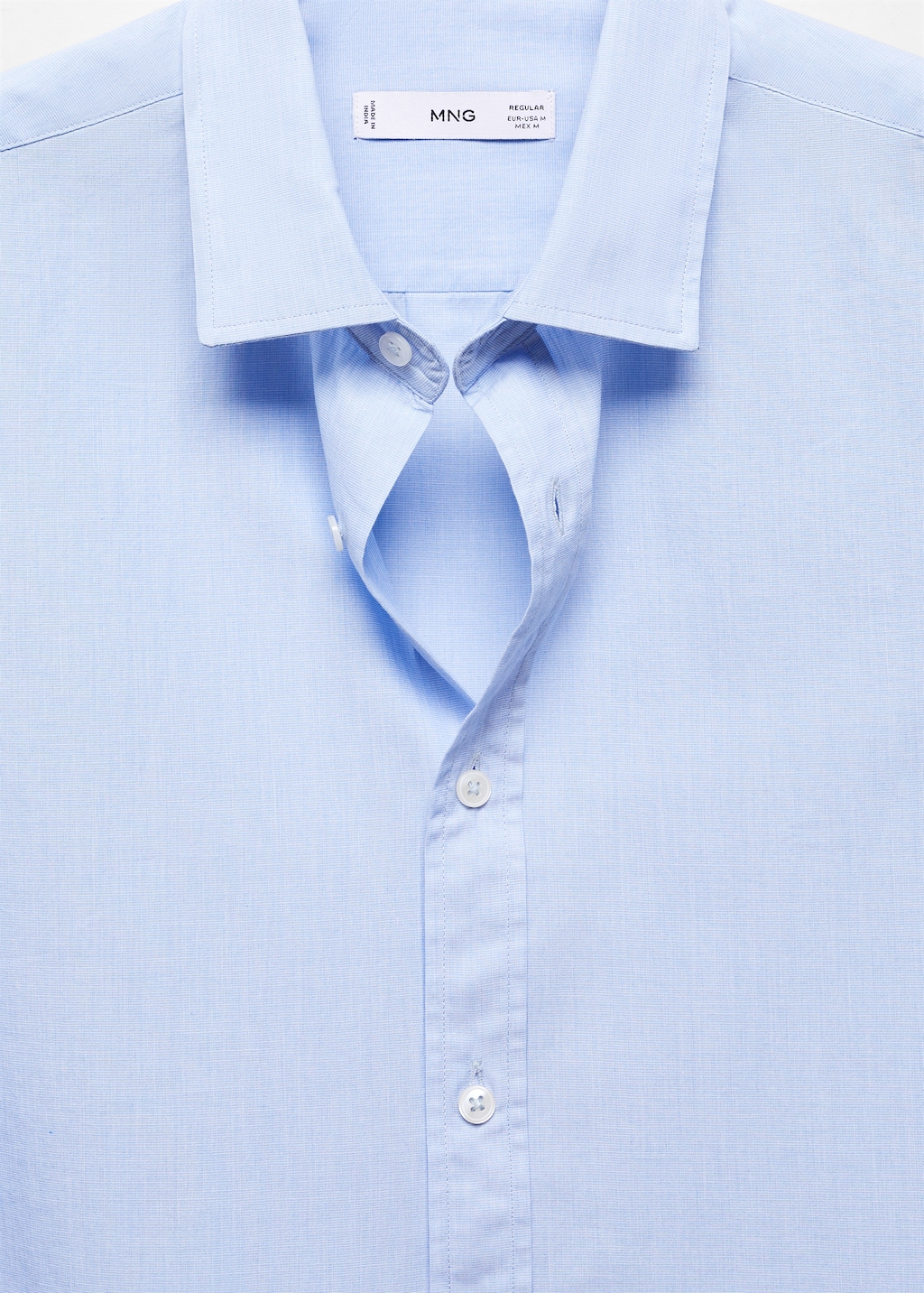 MANGO MAN Regular fit 100 cotton shirt sky blue S Man