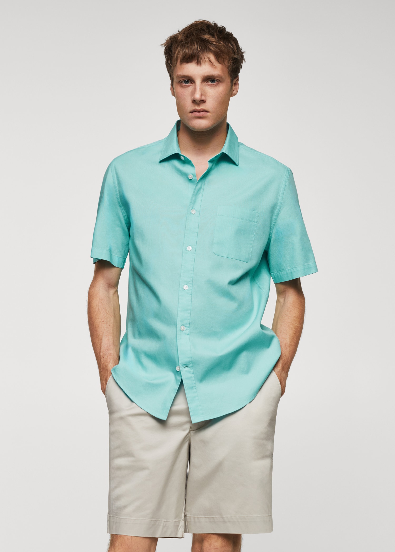 Regular fit Oxford cotton shirt - Medium plane