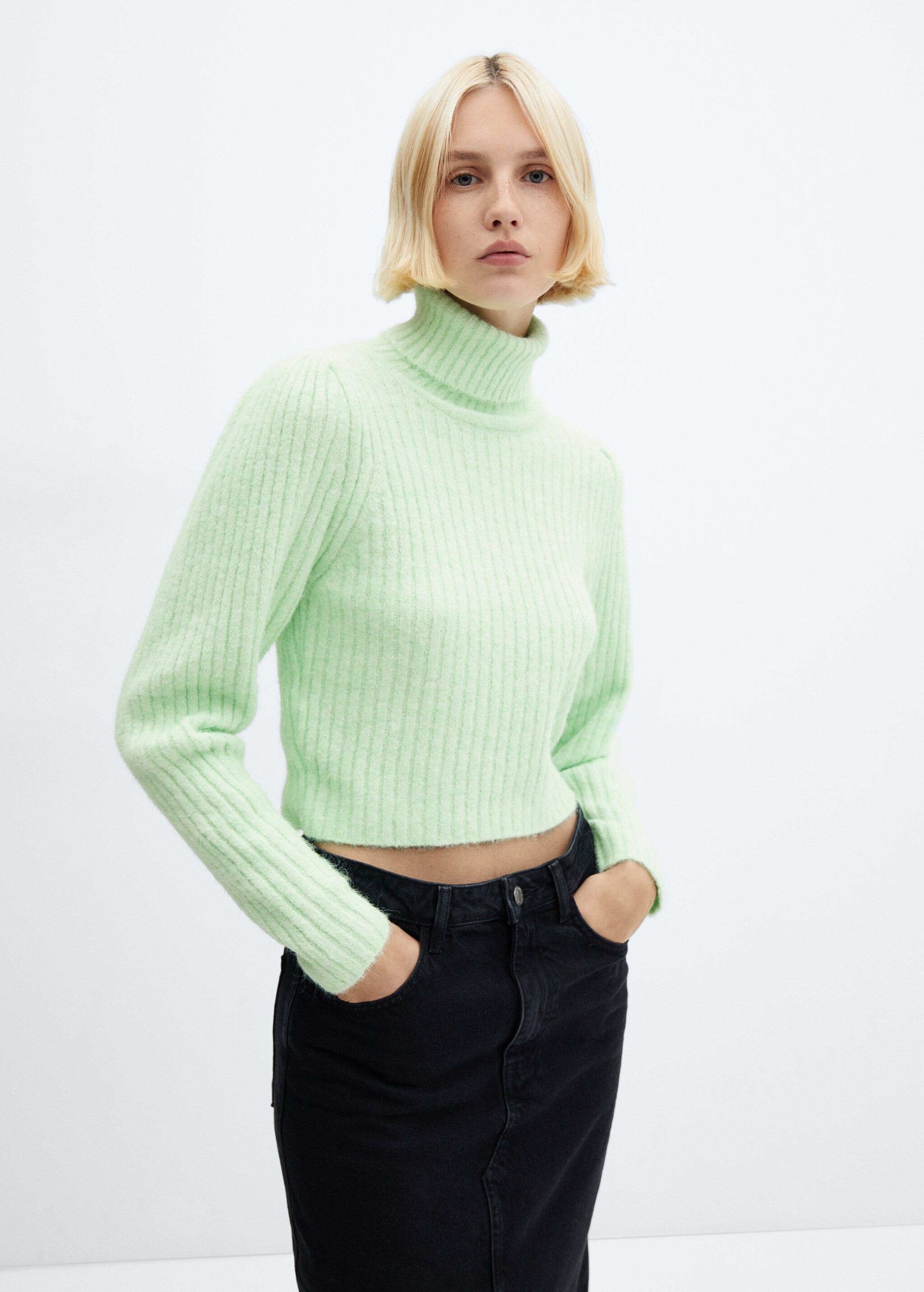 Turtleneck knitted sweater - Medium plane