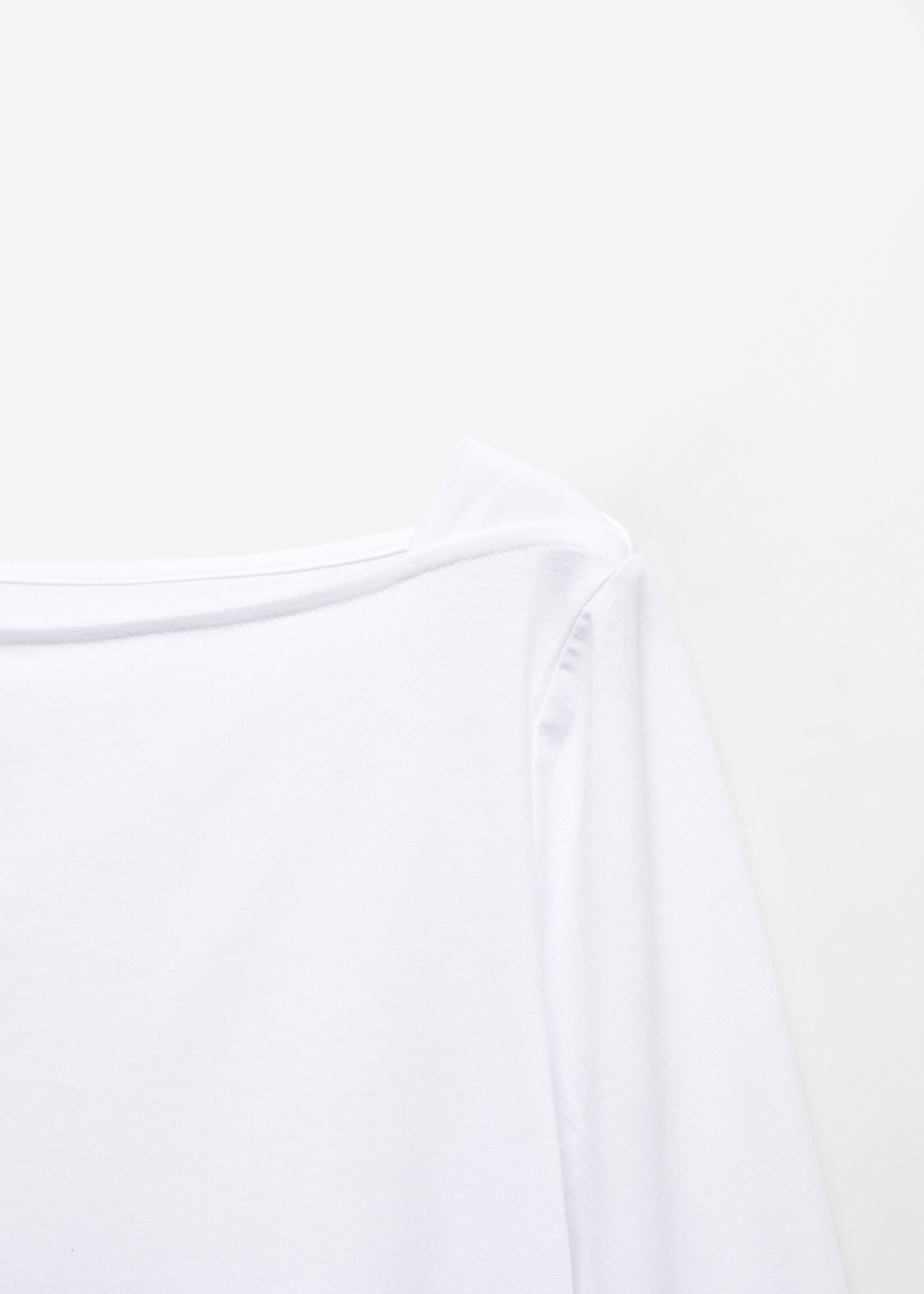 Cotton boat neck t-shirt - Details of the article 8