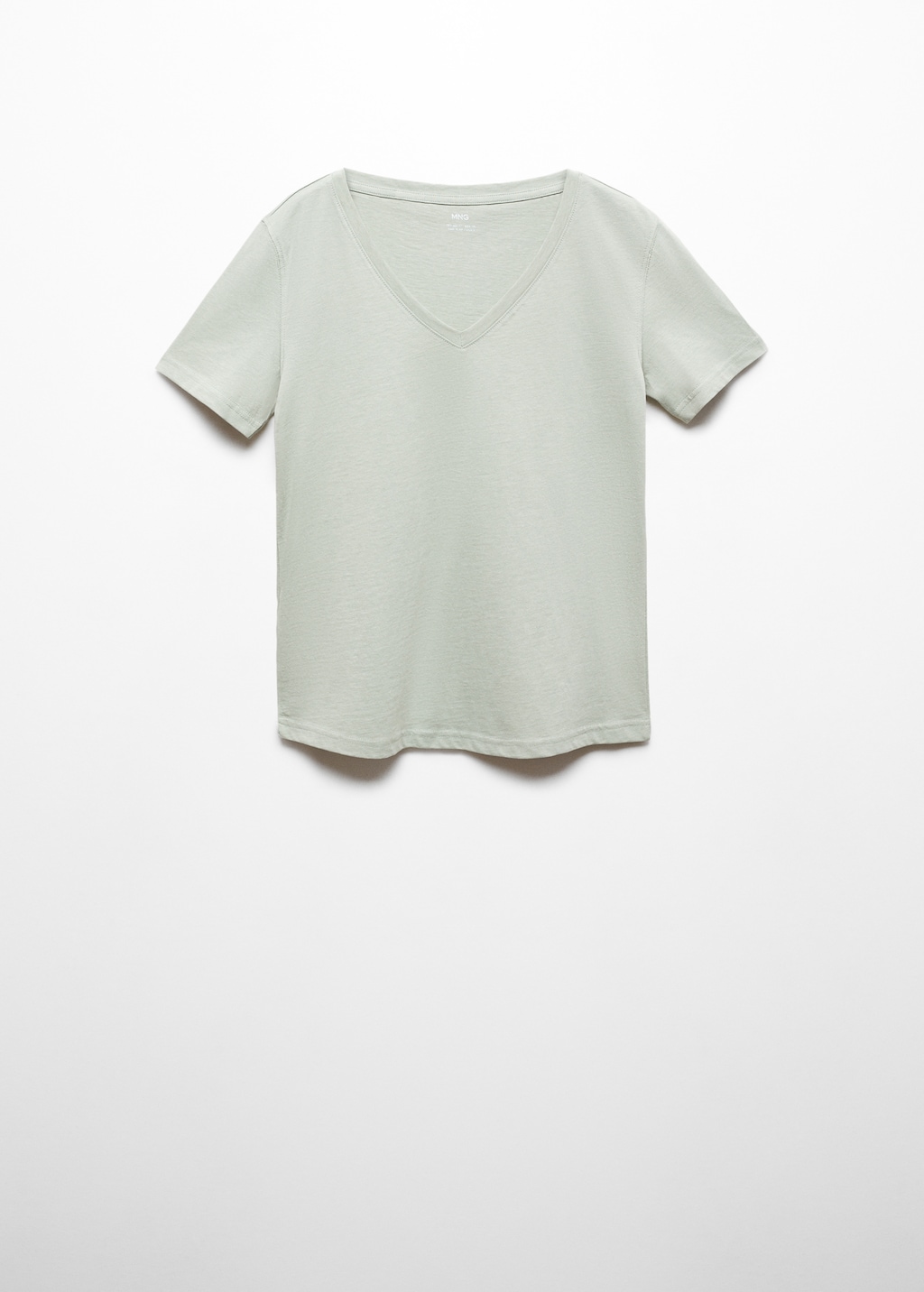 Camiseta cuello pico 100 algodon Mujer MANGO Espana Peninsula y Baleares