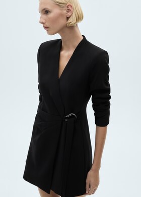 Black wrap buckle dress /XL